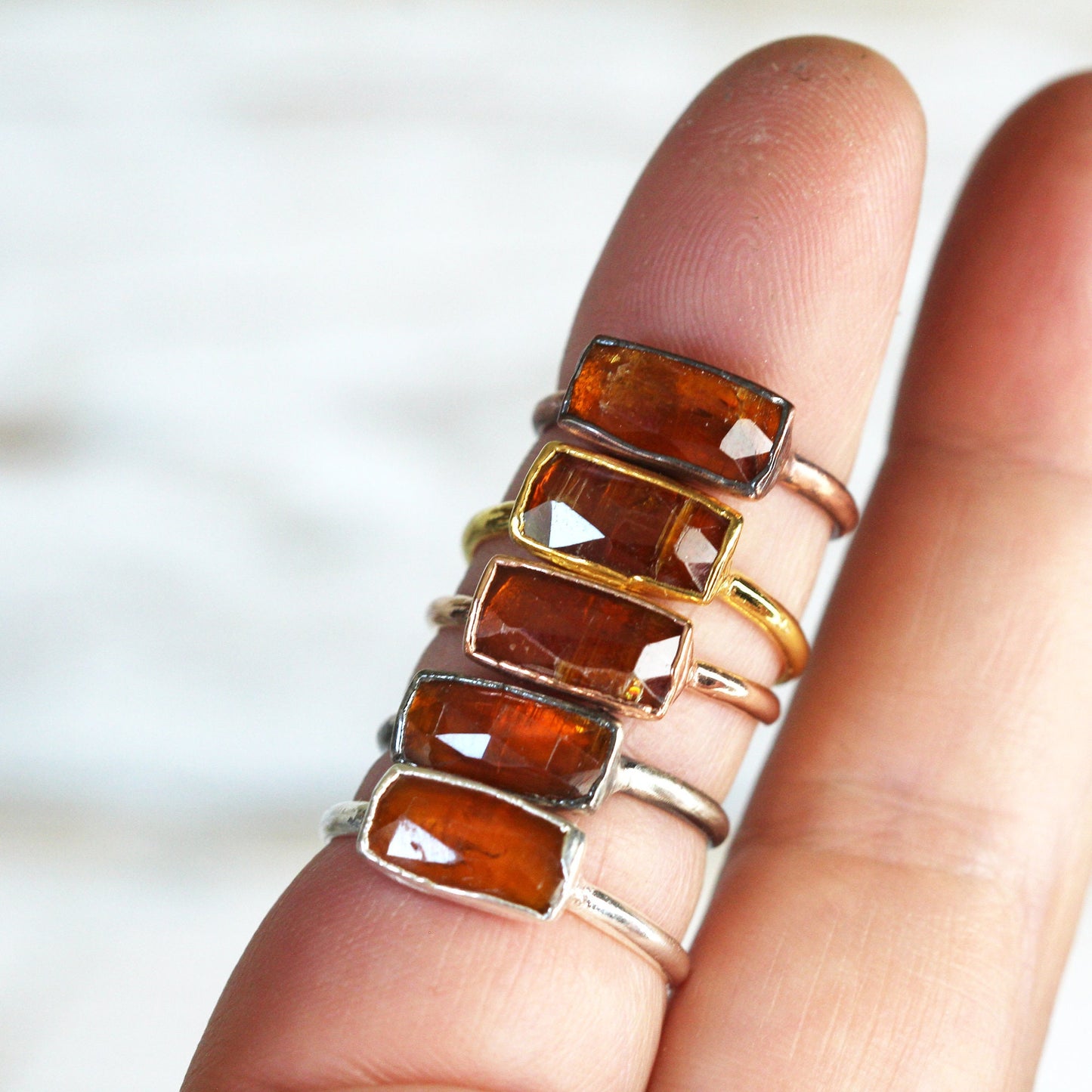 Orange Garnet Ring - Spessartite Ring - January Birthstone Jewelry