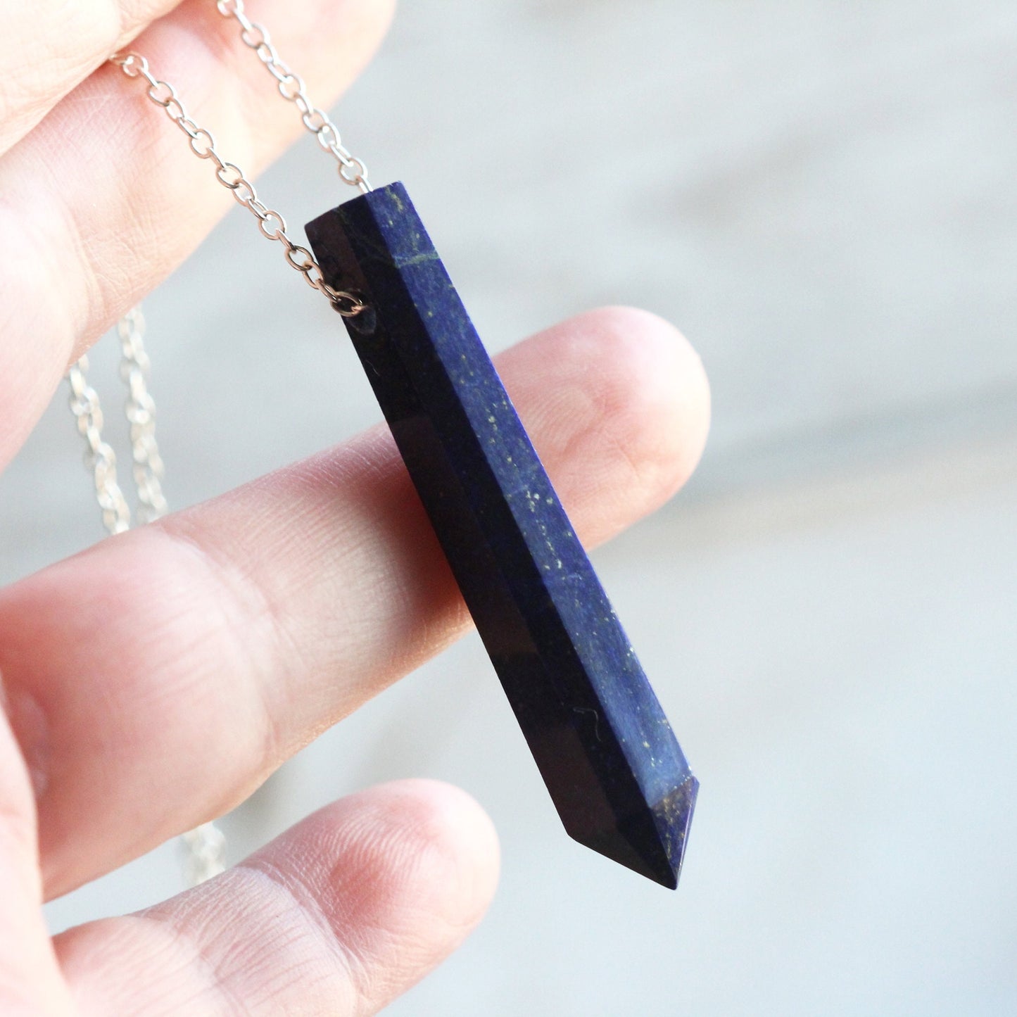 Lapis Lazuli Pendant - Polished Blue Lapis - September Birthstone Jewelry
