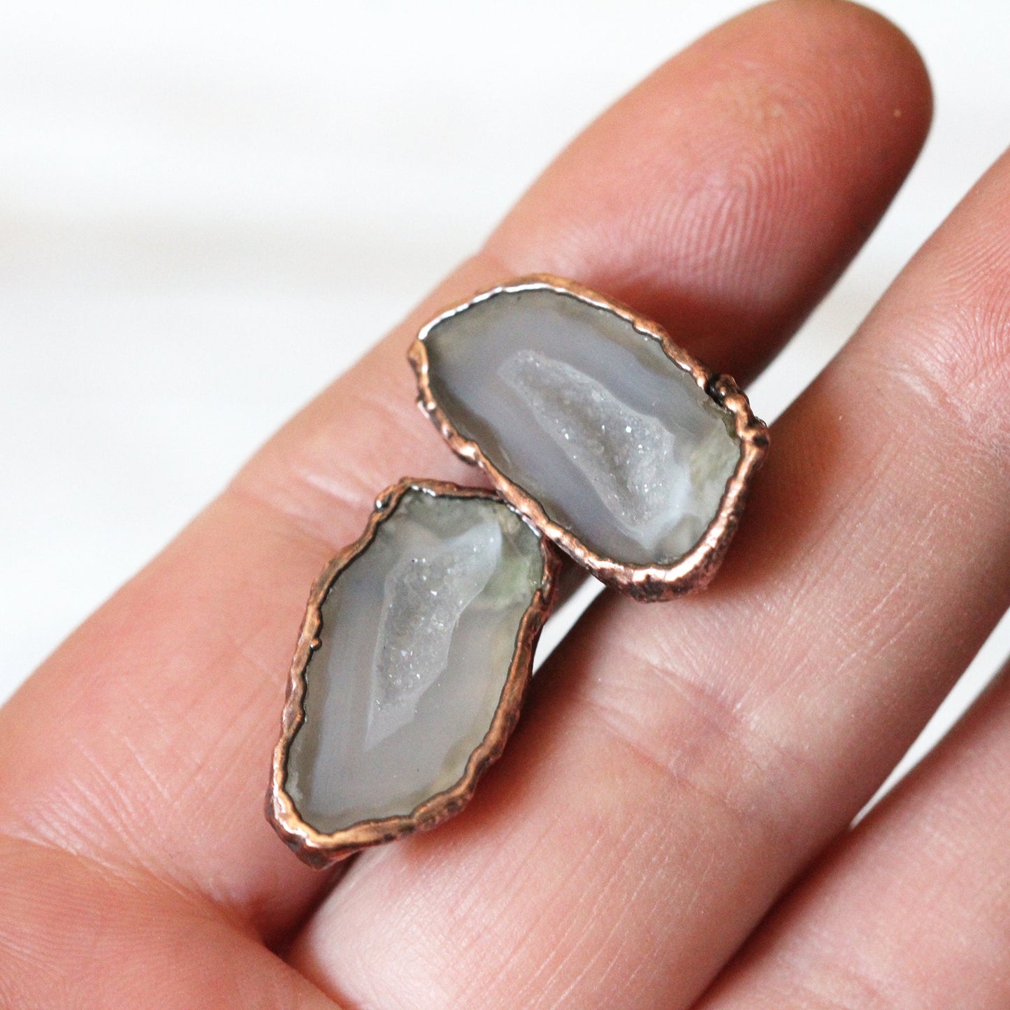 Geode Cuff Links - Groomsmen Gift - Raw Crystal Cufflinks