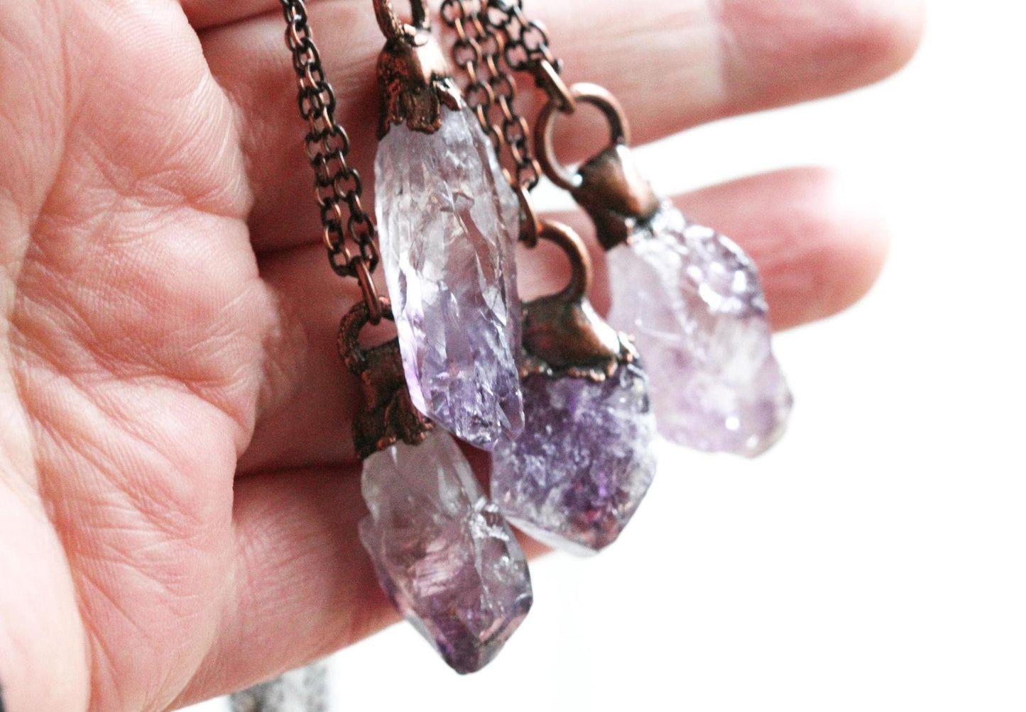 Amethyst Pendant - Raw Crystal Necklace - February Birthstone - Gift for Aquarius