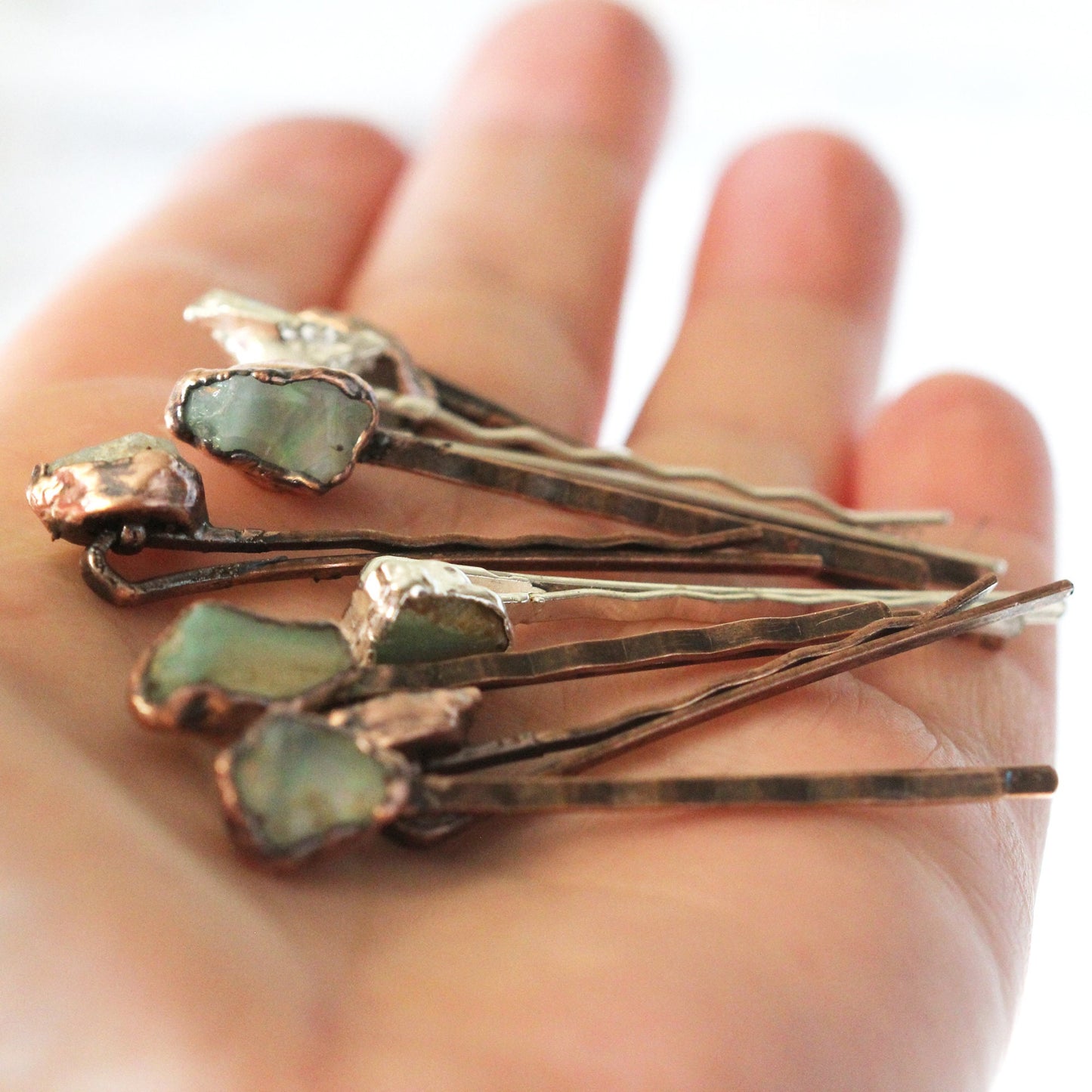 Opal Bobby Pin - Stone Hair Jewelry - Bridal Hair Accessory - October Birthstone