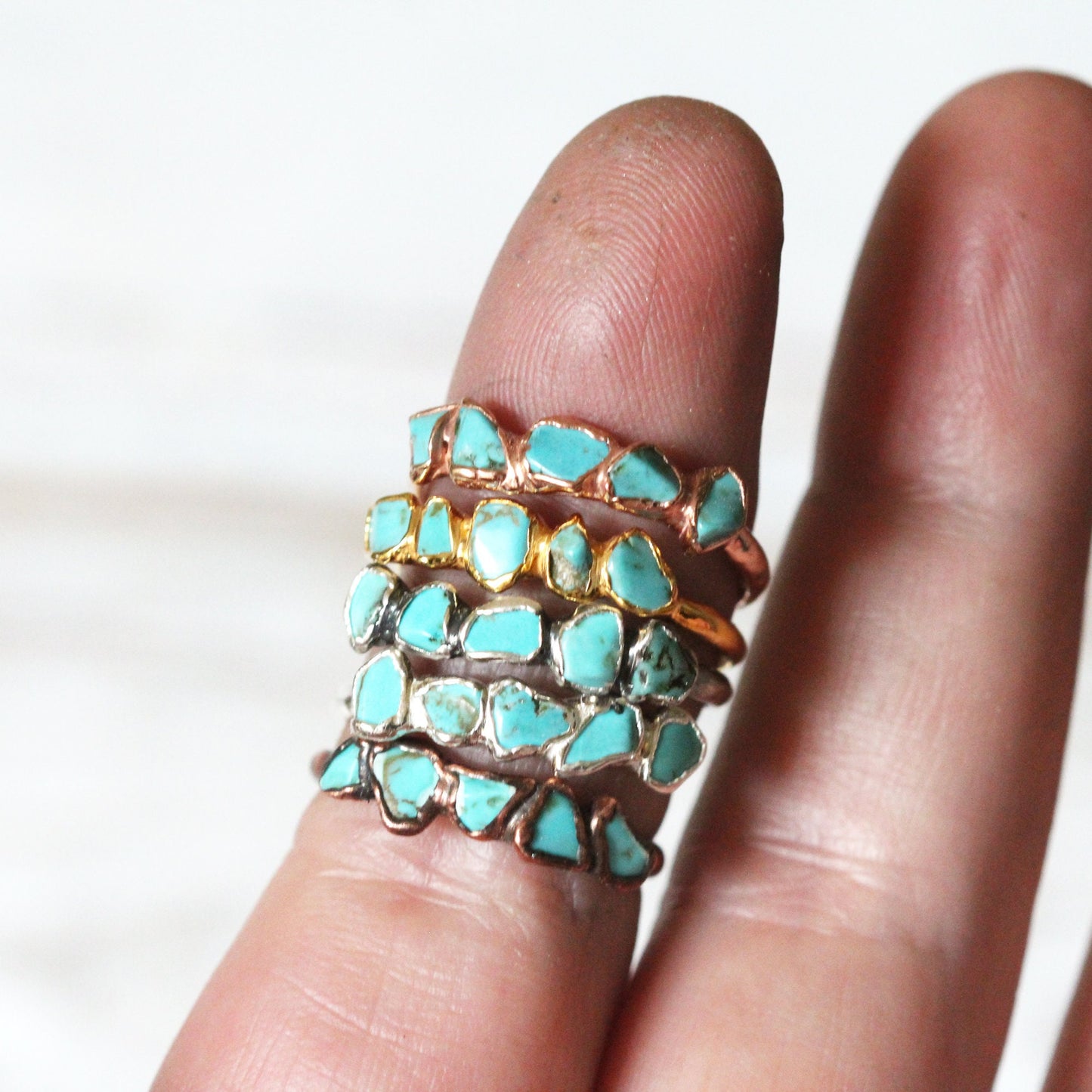 Turquoise Ring - Multi Stone Ring - December Birthstone Jewelry
