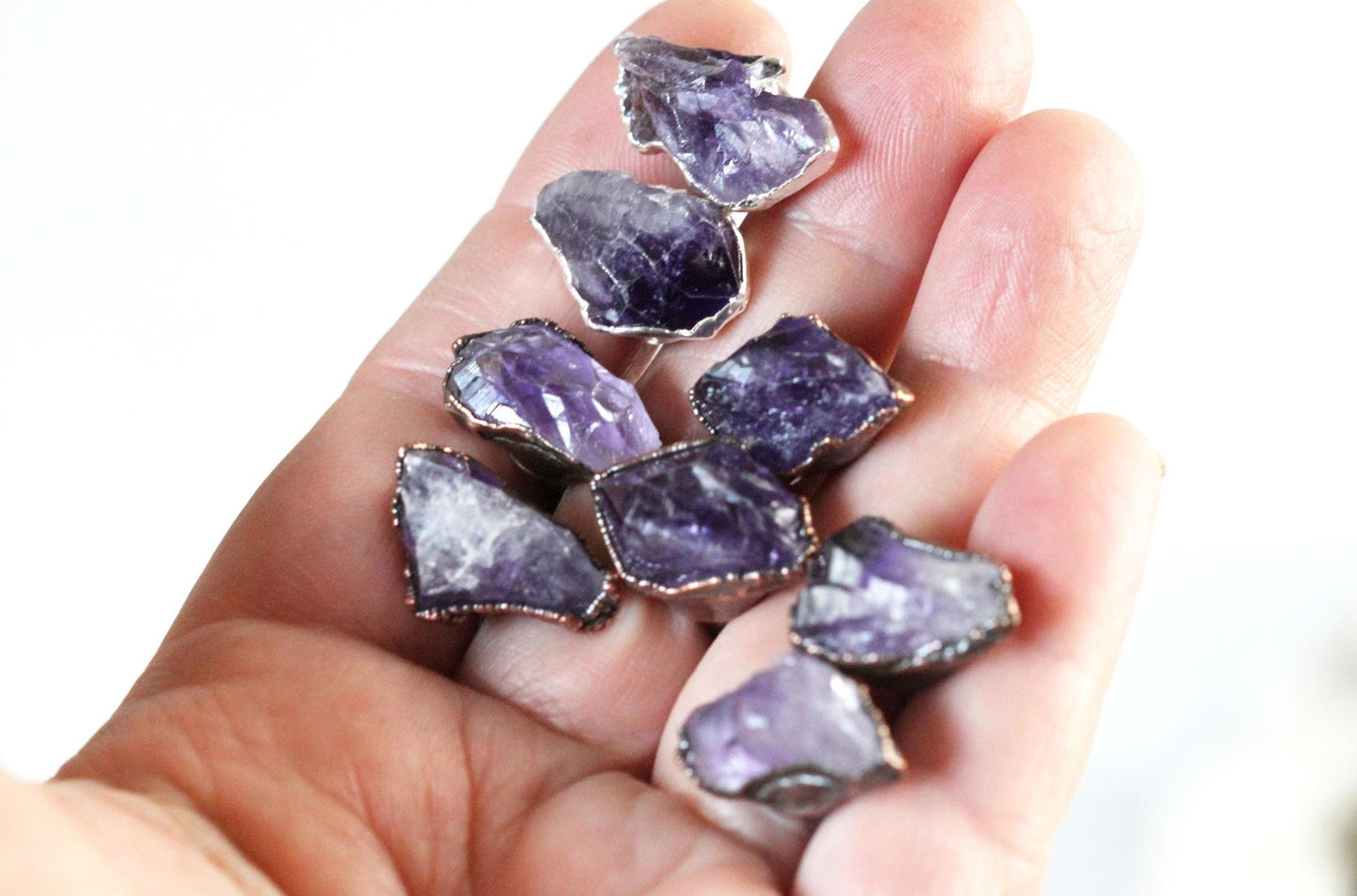 Amethyst Cuff Links - Groomsmen Gift - Raw Crystal Cufflinks - Men's Jewelry