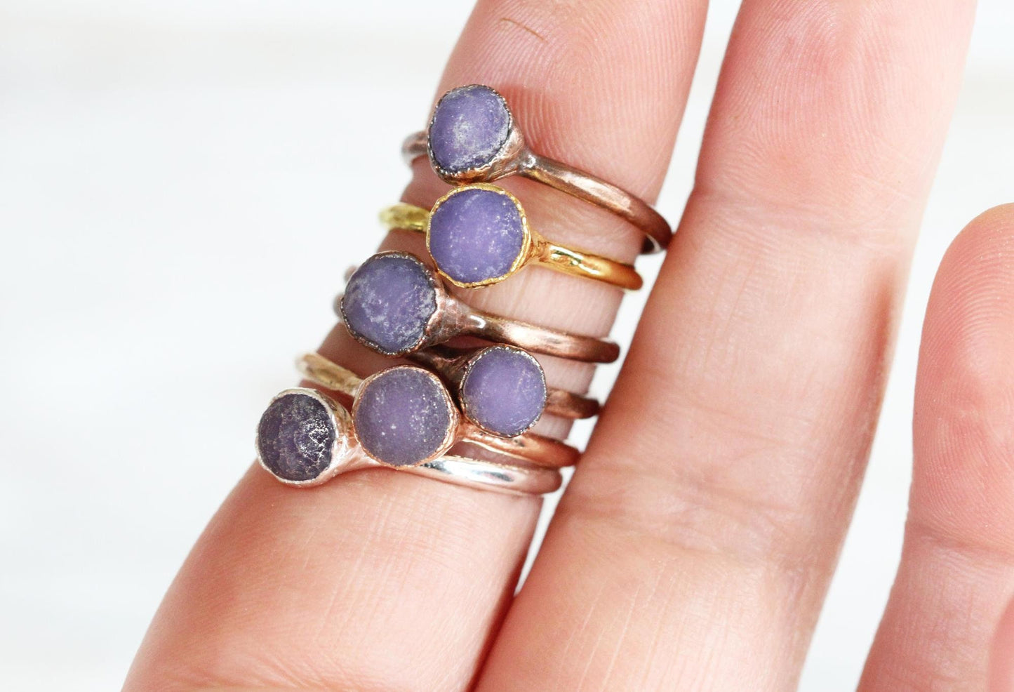 Grape Stone Ring - Electroformed - Agate Jewelry