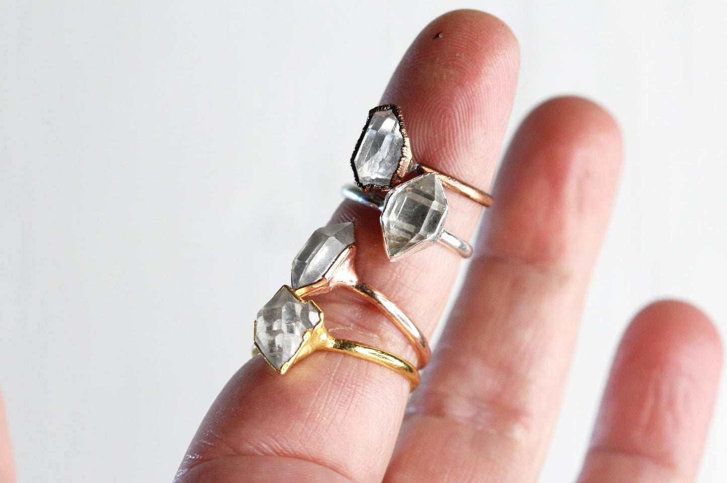 Herkimer Diamond Ring - Alternative Promise Ring - April Birthstone