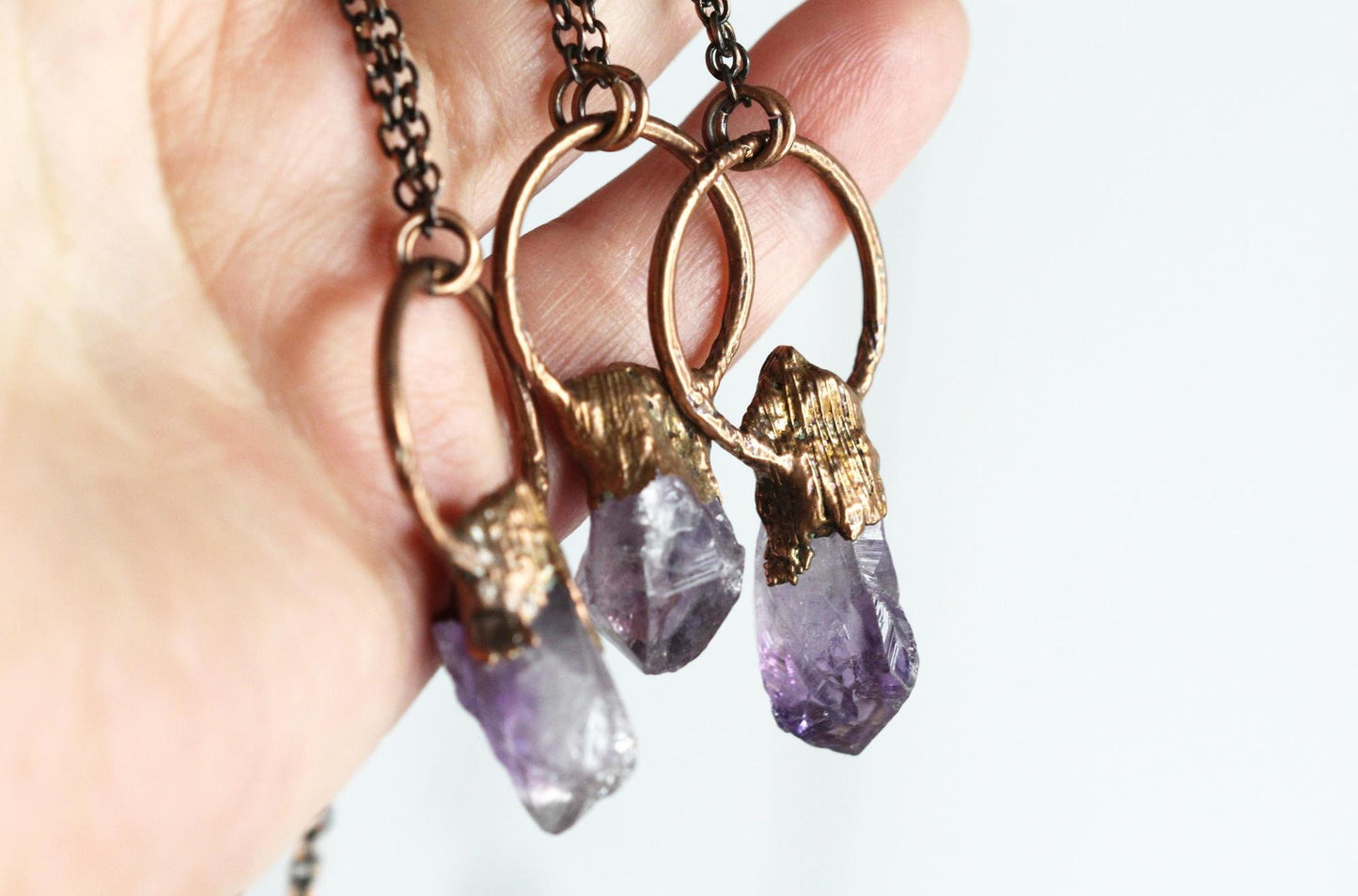 Amethyst Necklace - Crystal Pendant - Raw Purple Crystal Necklace - Festival Jewelry