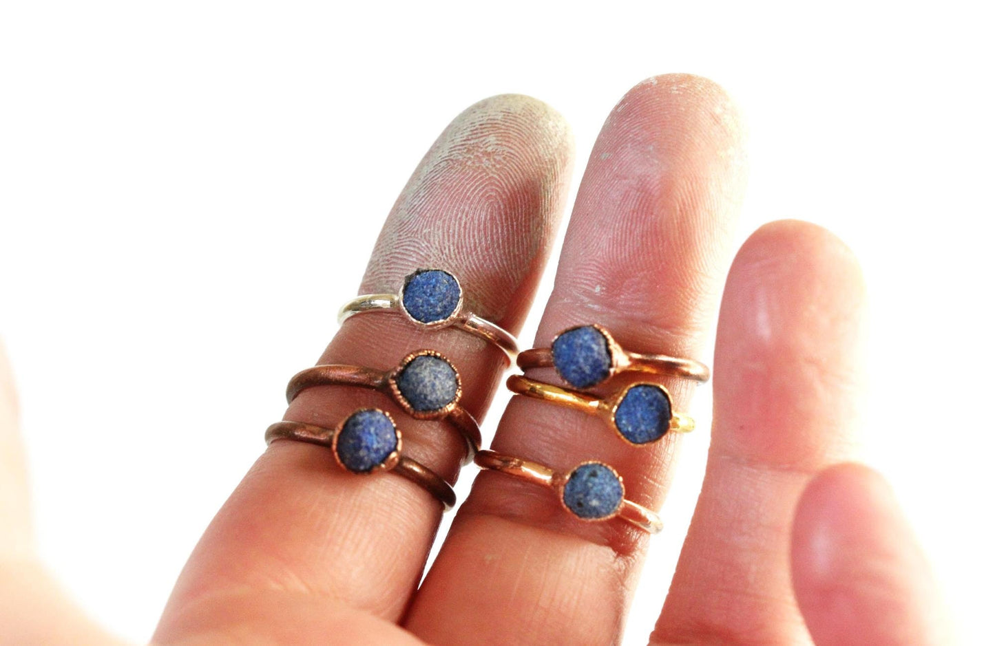 Raw Azurite Ring - Electroformed Jewelry - Gemstone Jewelry