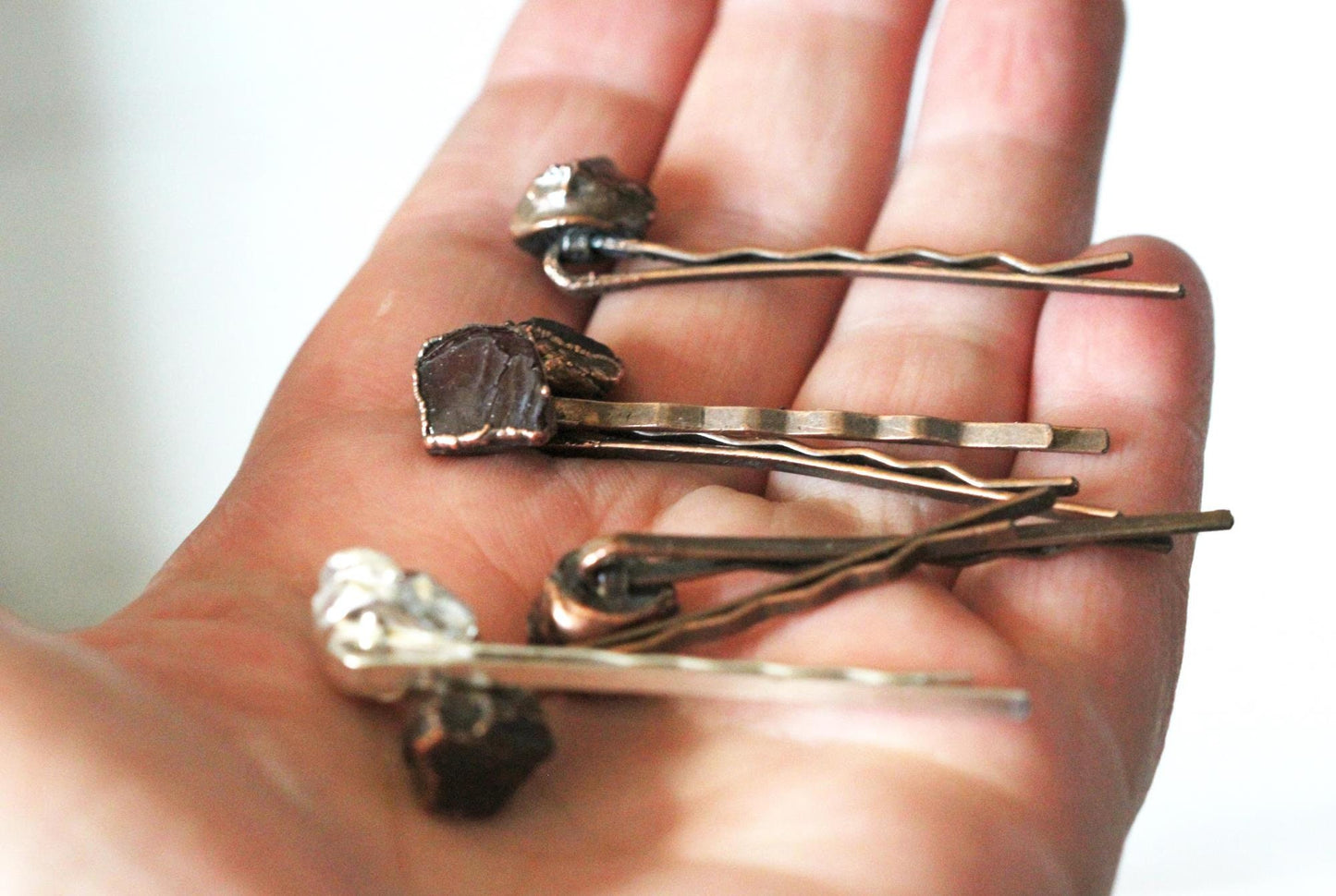 Garnet Bobby Pin - Raw Crystal Hair Accessory - Stone Hair Jewelry - January Birthstone