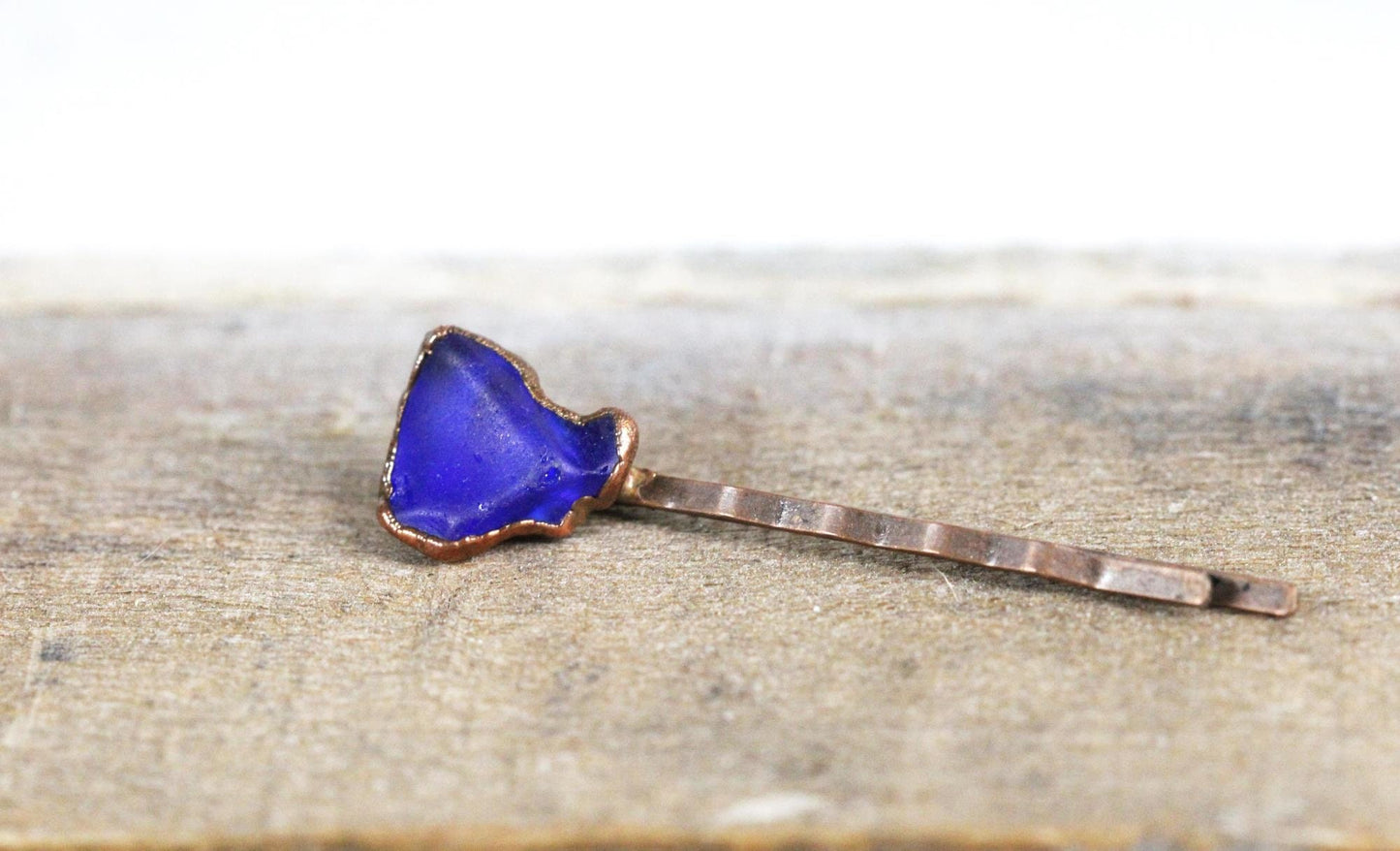 Sea Glass Bobby Pin - Cobalt Blue Hair Pin - Beach Wedding