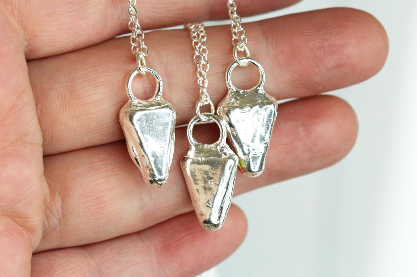 Candy Corn Necklace - Halloween Jewelry - Sterling Silver Pendant