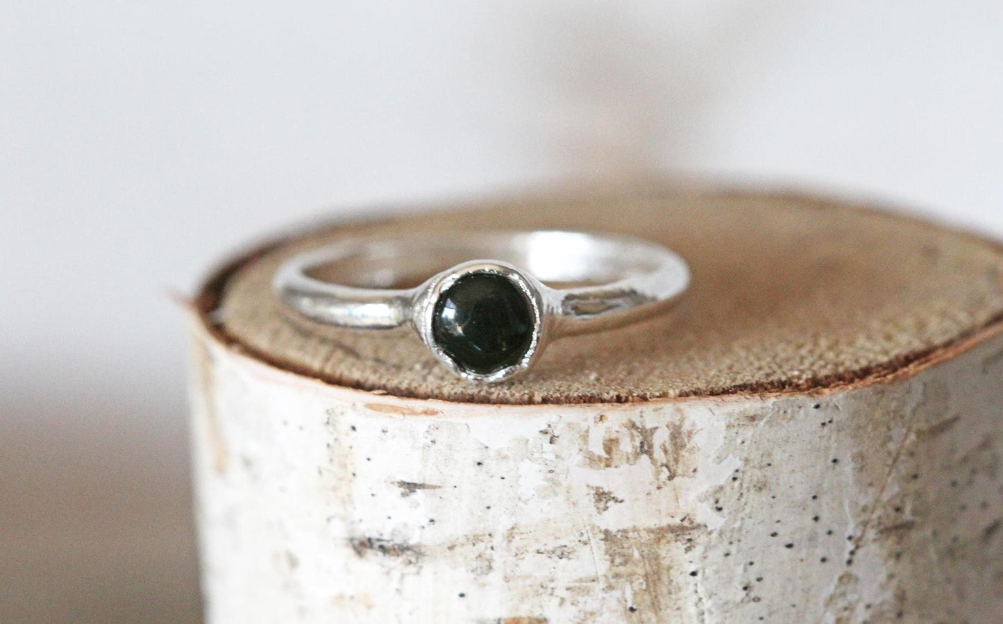 Jade Ring - Tiny Stone Stacker - Real Jade Jewelry