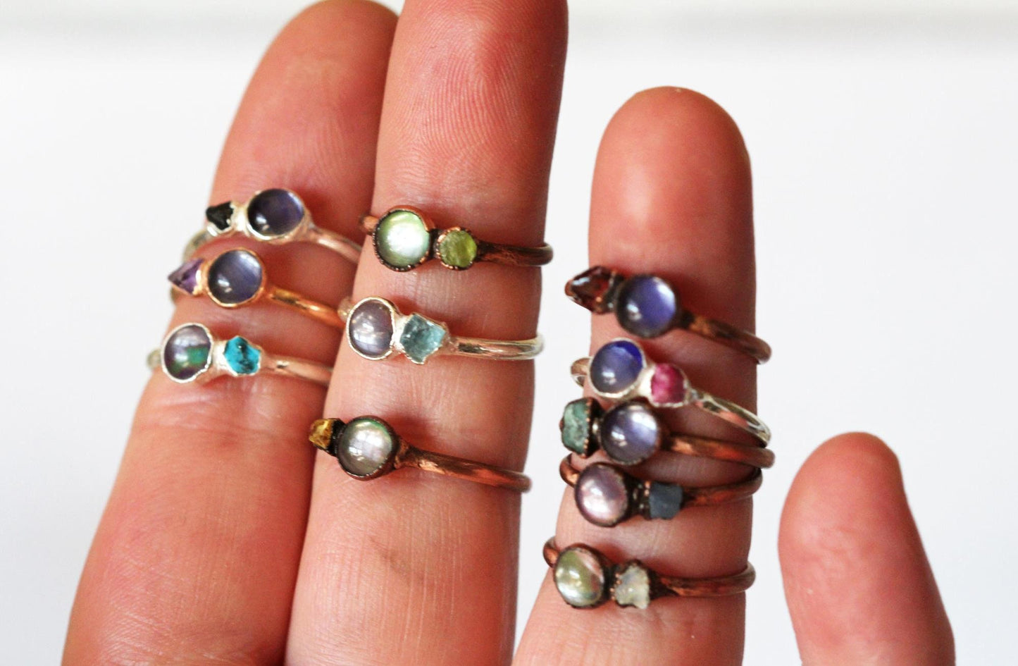 Mood Stone Ring - Raw Birthstone - Color Changing Ring - Retro Jewelry