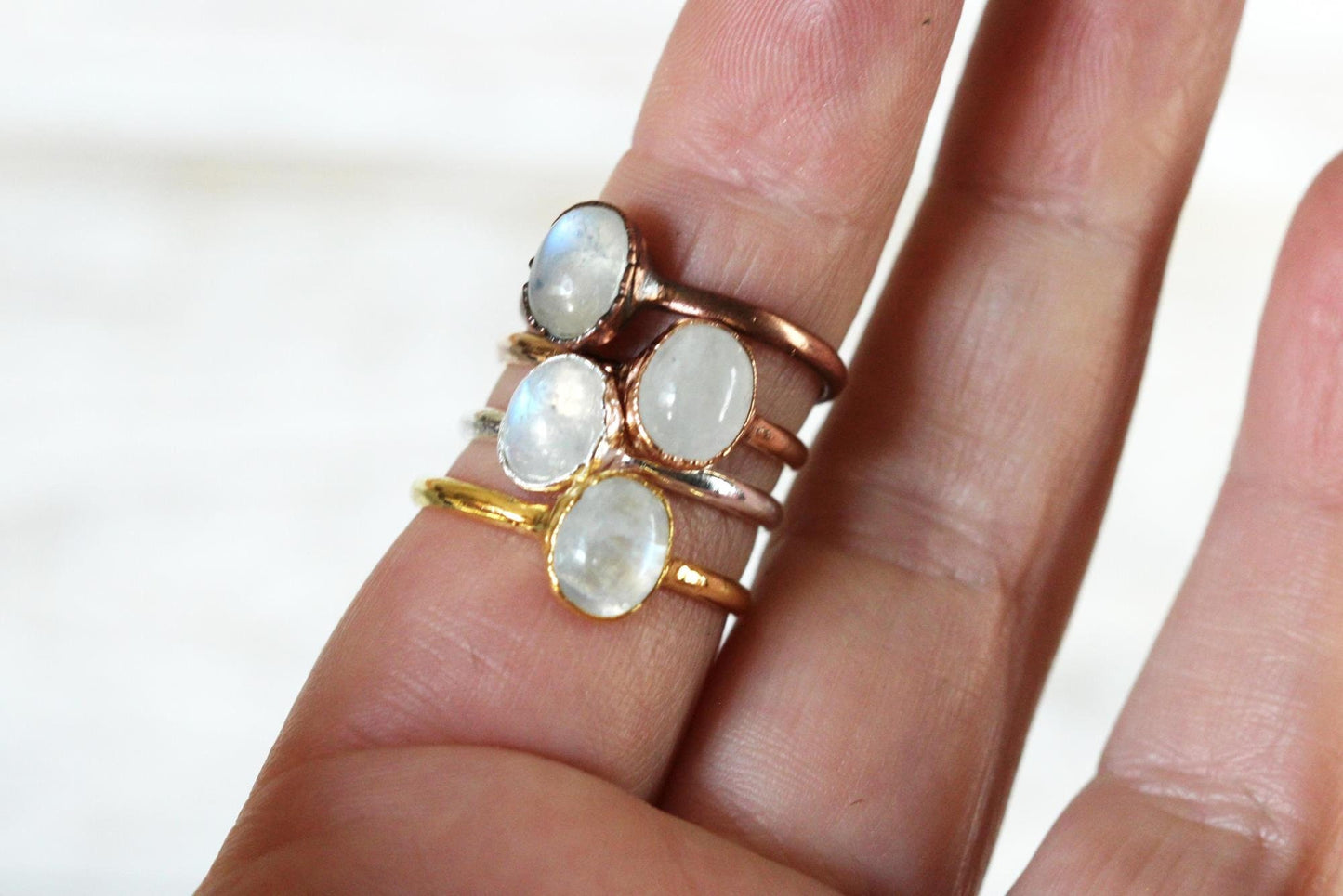 Moonstone Ring - Rainbow Moonstone - June Birthstone Jewelry