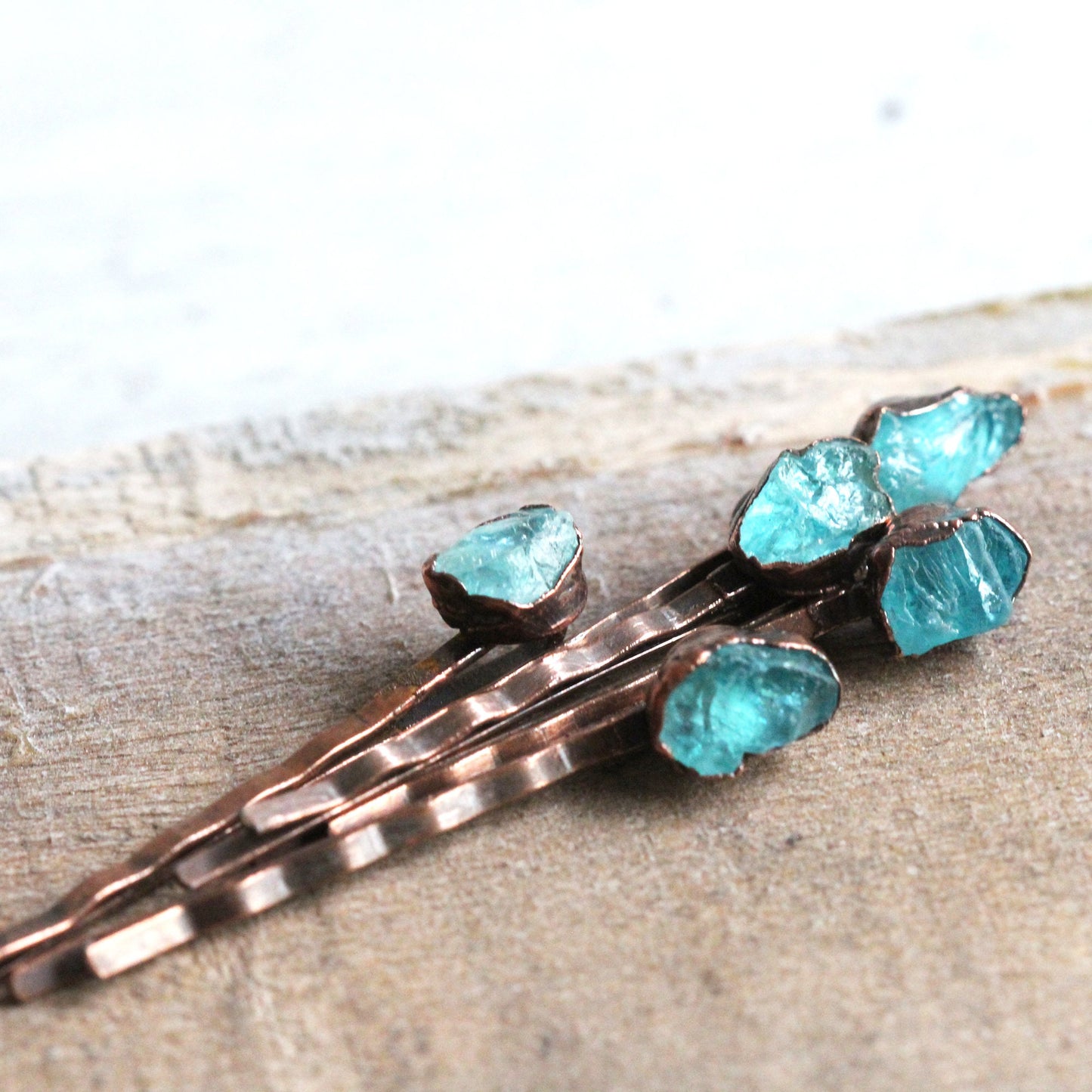 Crystal Bobby Pin - Blue Apatite Hair Pin - Wedding Hair Pin