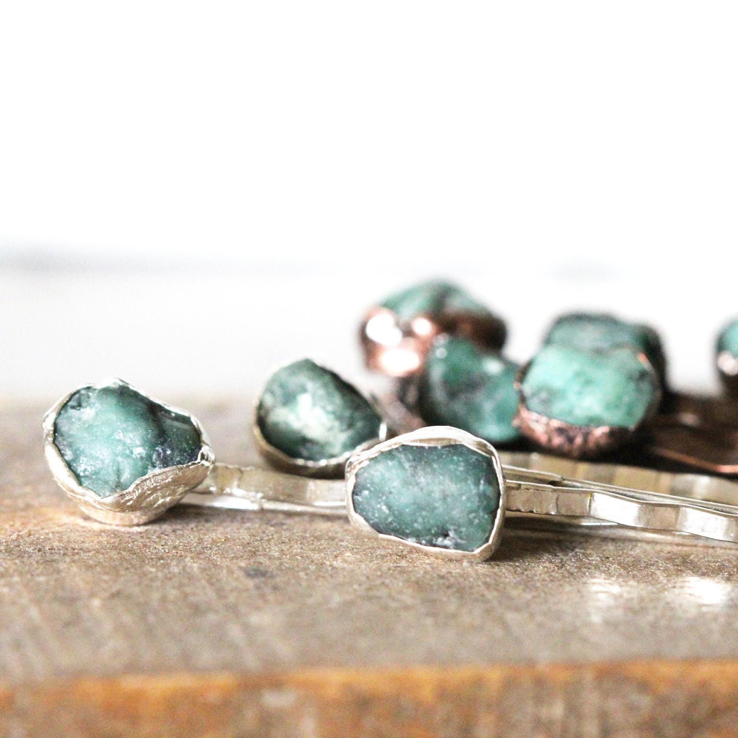 Stone Bobby Pin - Emerald Hair Accessory - Stone Hair Jewelry - May Birthstone