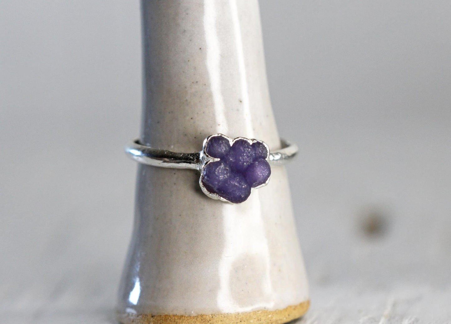 Grape Stone Ring - Grape Agate Jewelry - Electroformed Ring
