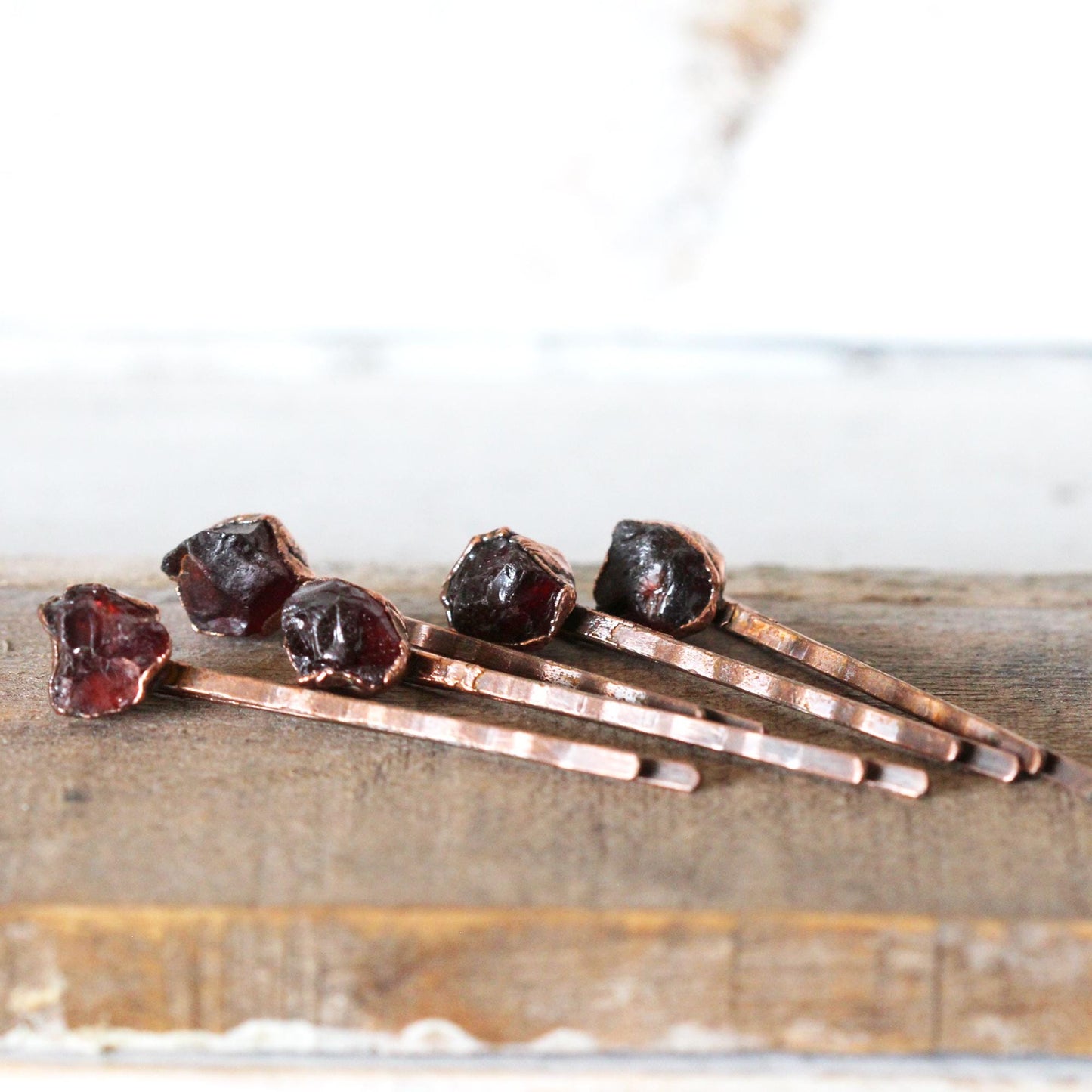 Garnet Bobby Pin - Raw Crystal Hair Accessory - Stone Hair Jewelry - January Birthstone