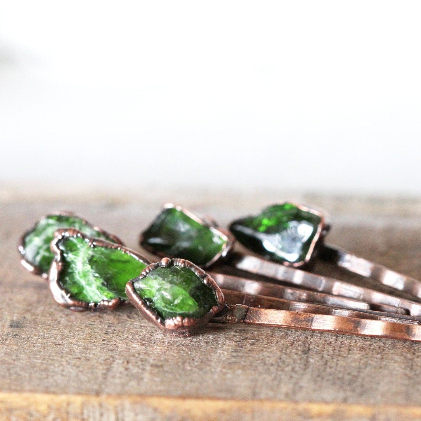 Chrome Diopside Bobby Pin - Green Hair Pin - Bridesmaid Gift