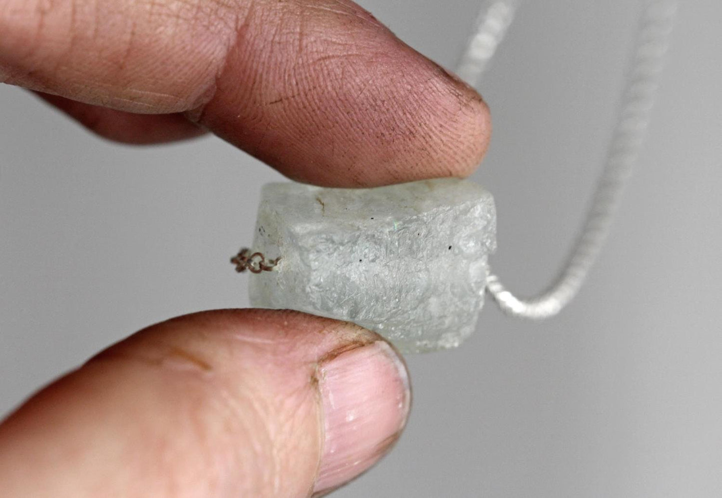 Raw Aquamarine Necklace - Raw Crystal Pendant - Sterling Silver - Pisces Gift - March Birthstone