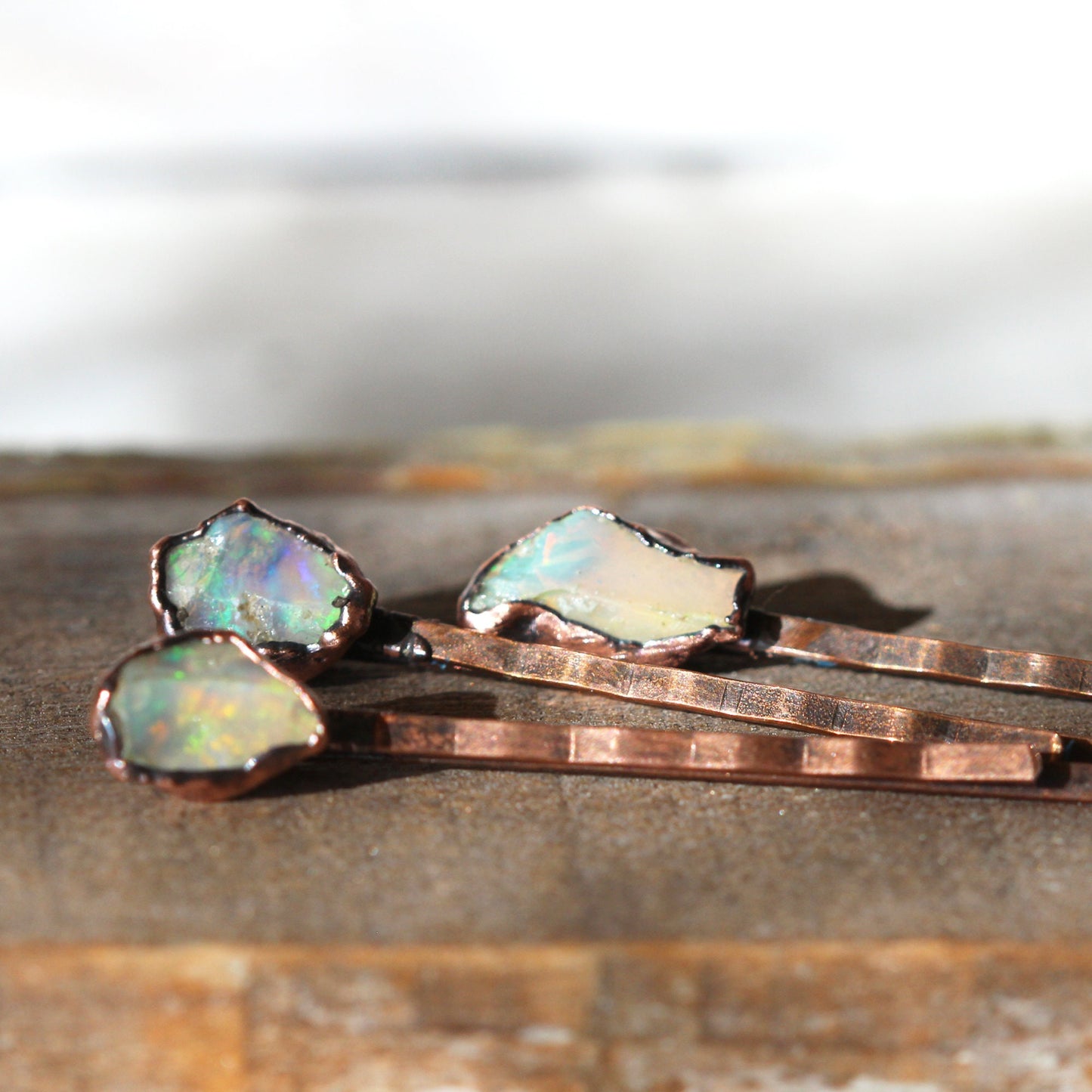 Opal Bobby Pin - Stone Hair Jewelry - Bridal Hair Accessory - October Birthstone