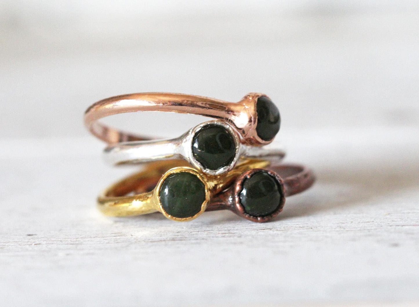 Jade Ring - Tiny Stone Stacker - Real Jade Jewelry