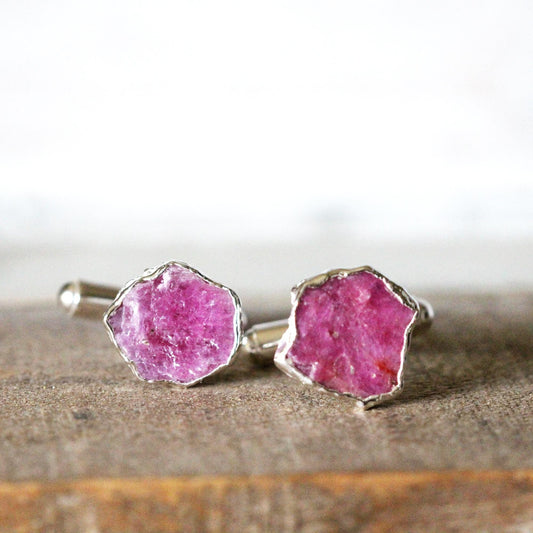 Ruby Cufflinks - Copper Cuff Links - Best Man Wedding Gift