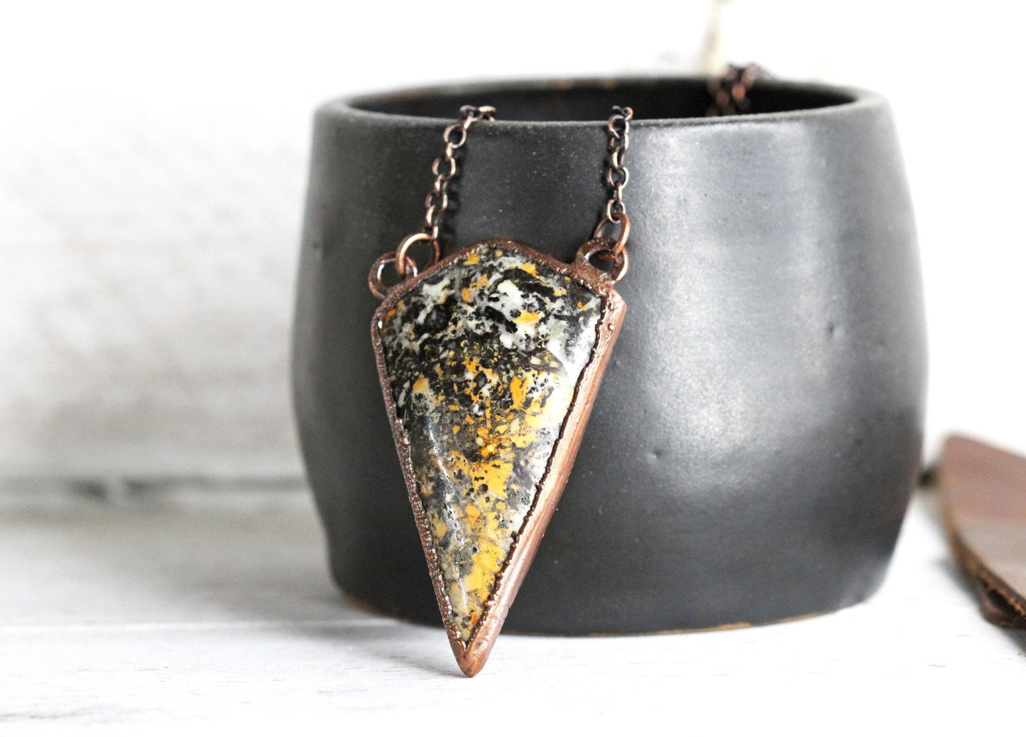 Magnesite Necklace - Copper Necklace - Electroformed Copper