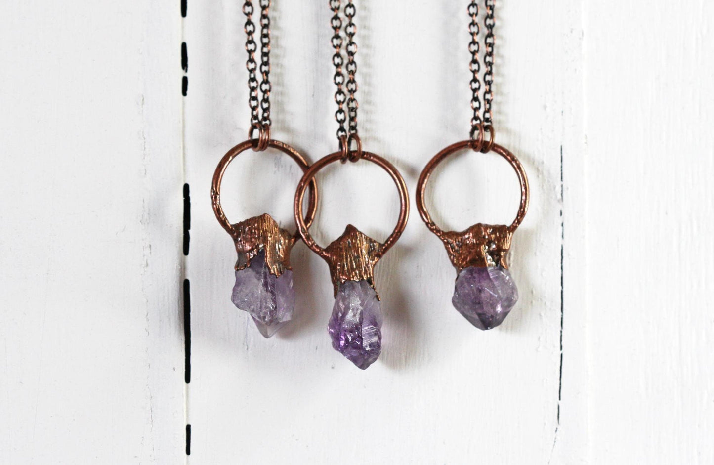 Amethyst Necklace - Crystal Pendant - Raw Purple Crystal Necklace - Festival Jewelry