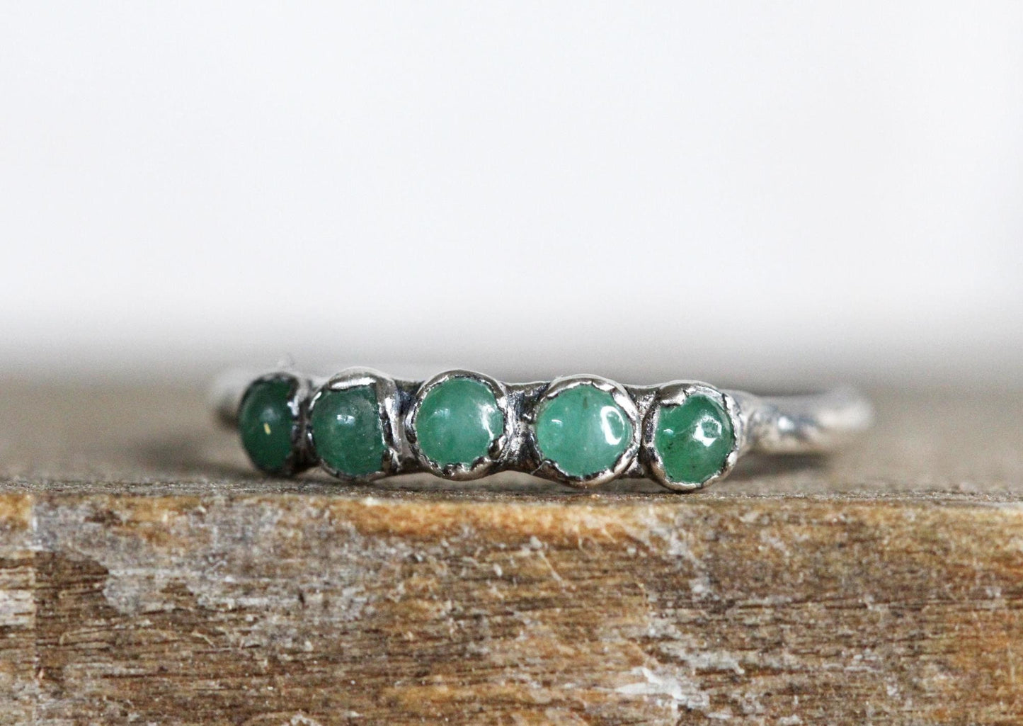 Emerald Ring - May Birthstone - Multi Stone Copper Ring