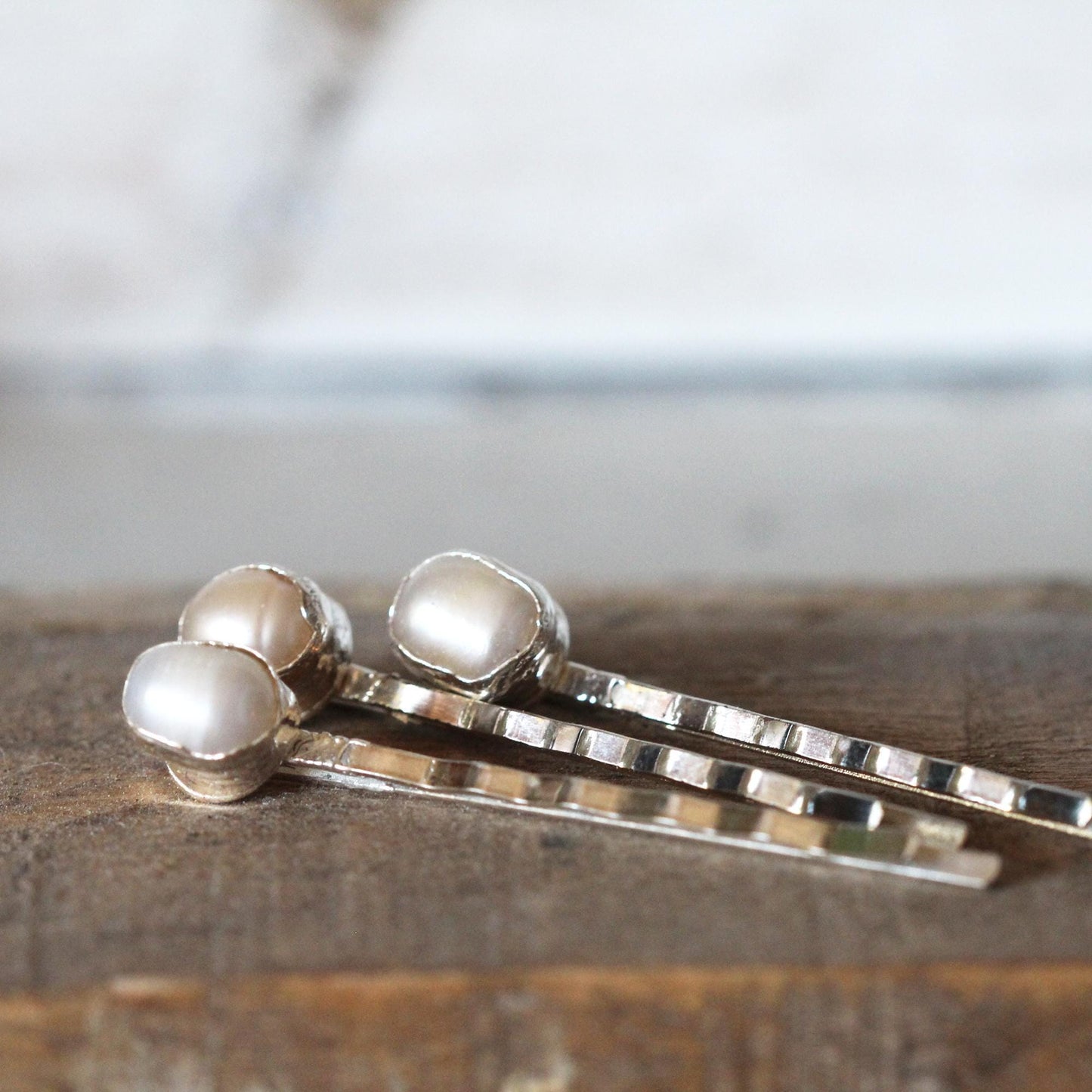 Pearl Bobby Pin - June Hair Pin - Pearl Hair Jewelry - Bridal Hair Accessory - Copper Hair Pin