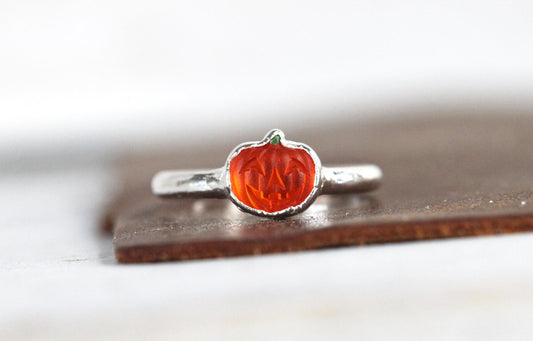 Pumpkin Ring - Orange Jack-O-Lantern - Fall Jewelry