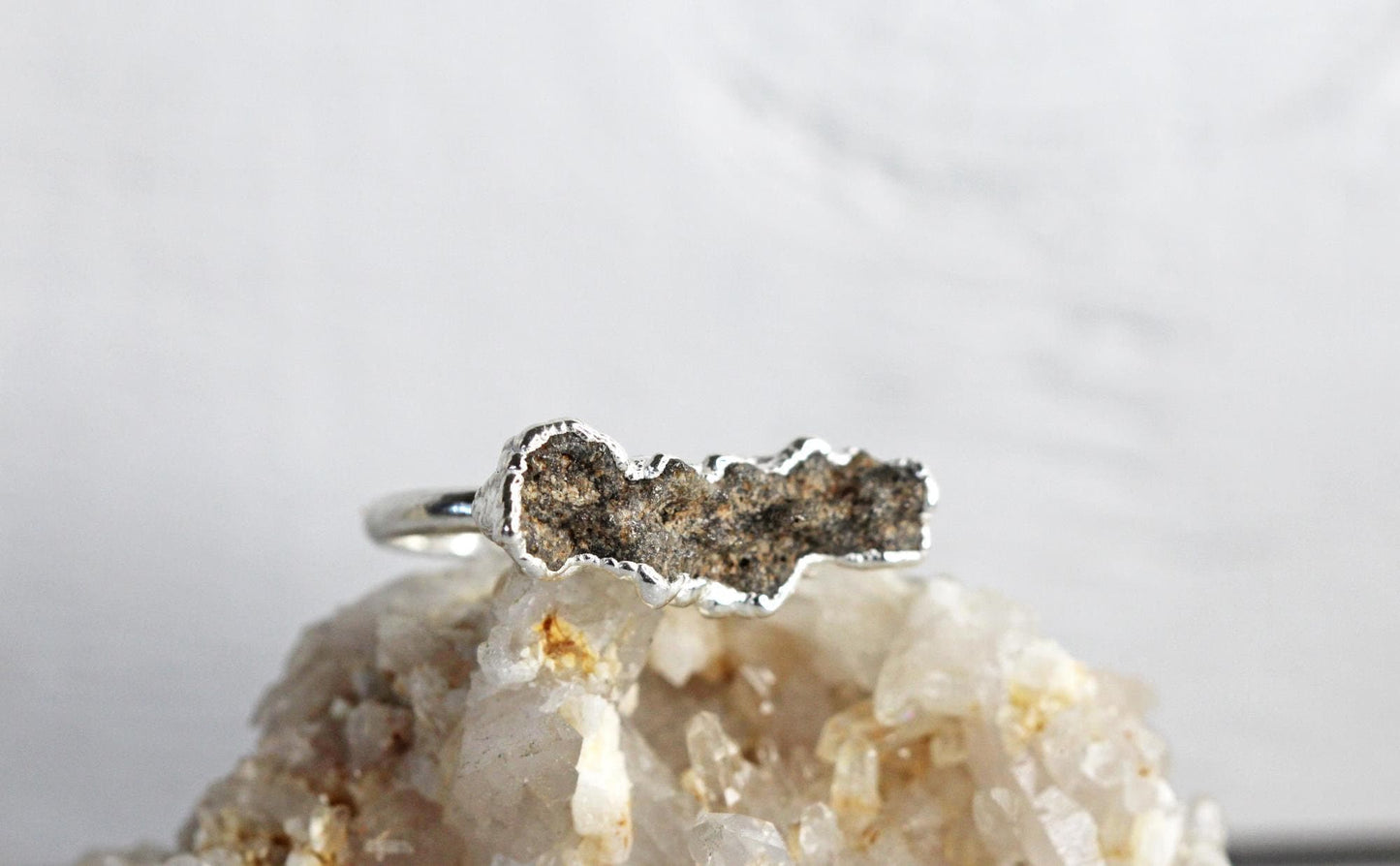 Fulgurite Ring - Lightning Strikes Sand - Petrified Lightning Jewelry - Collector Gift