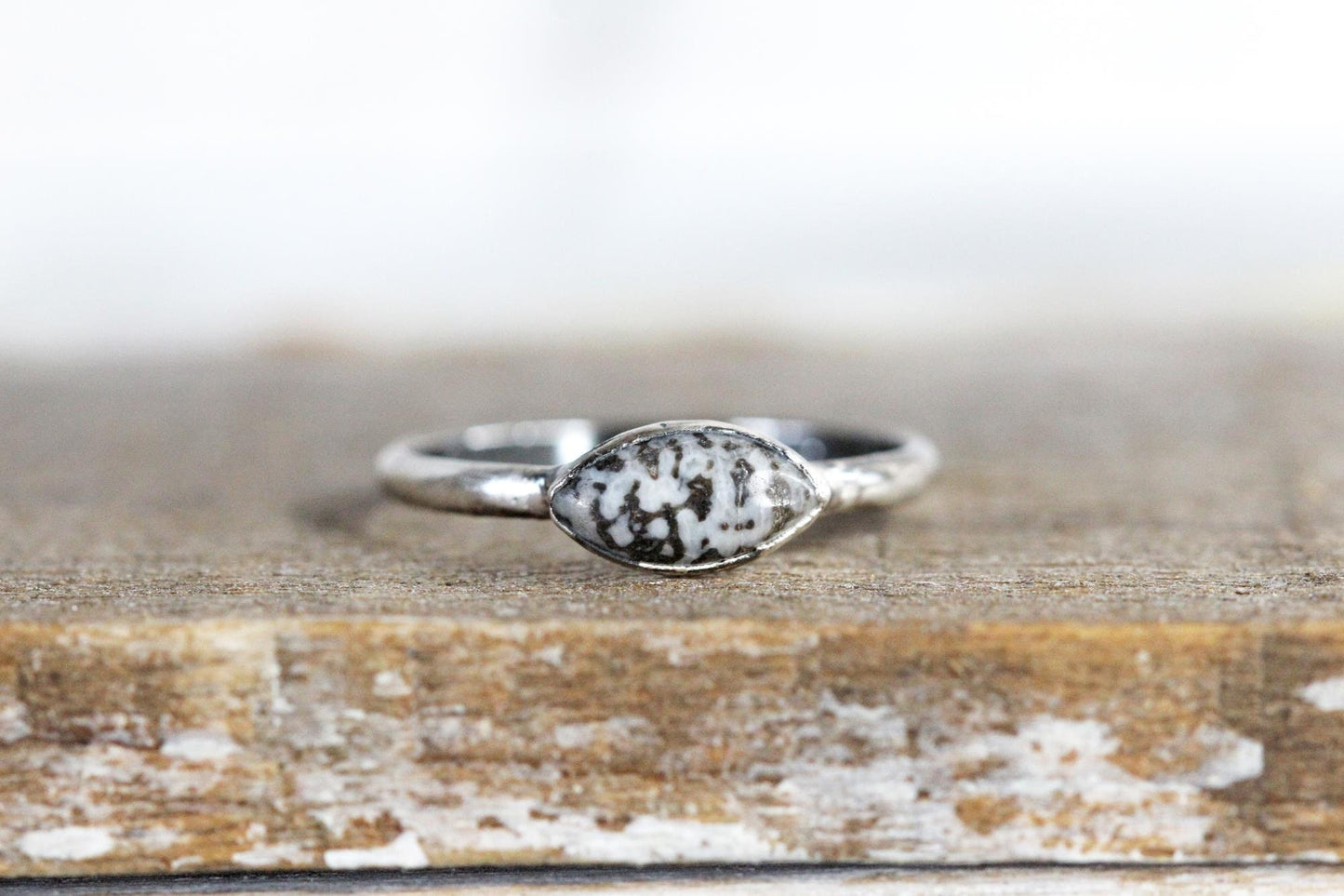 Fossilized Coral Ring - Stacking Ring - Electroformed Jewelry