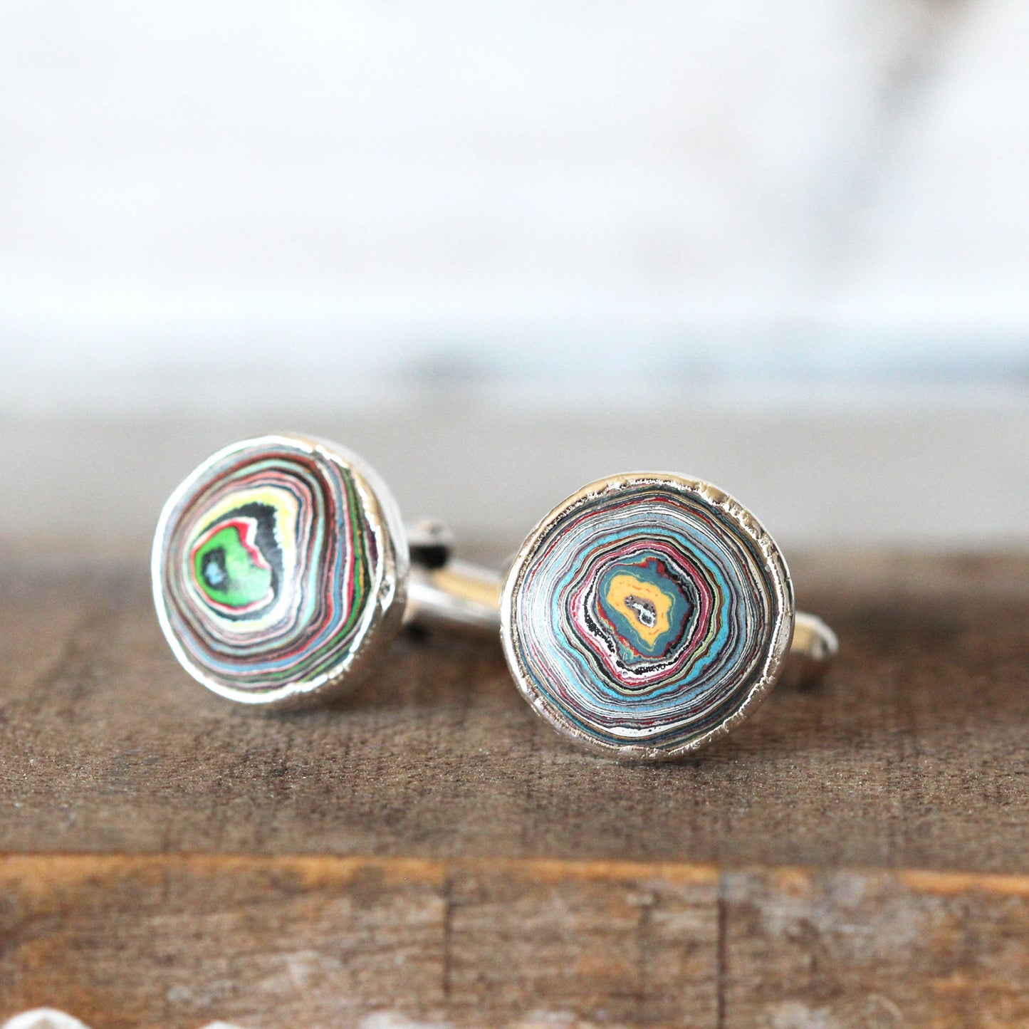 Graffiti Cuff Links - Graffiti Fordite - Gift for New Husband
