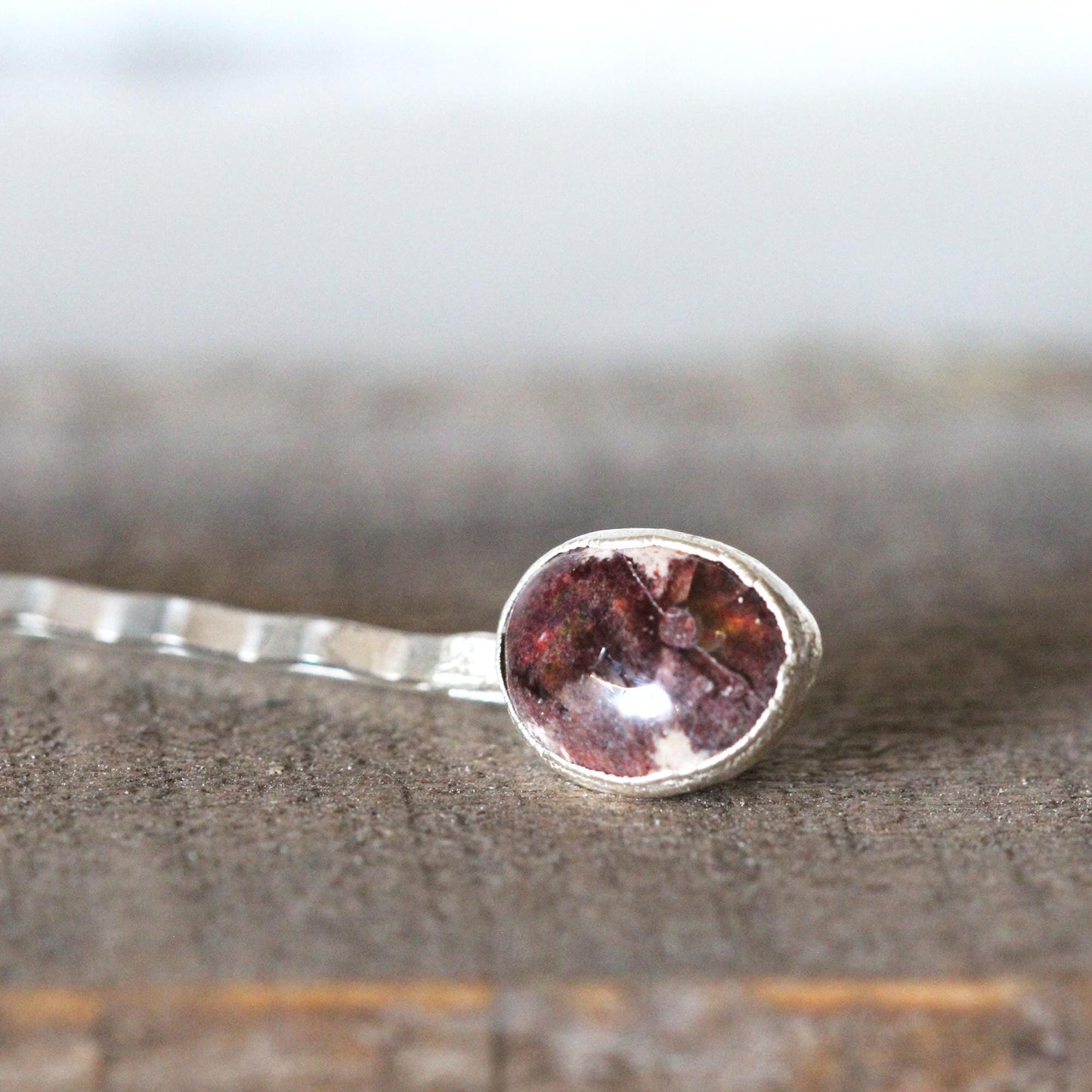 Opal Hair Pin - Mexican Opal Bobby Pin - Silver Hair Jewelry