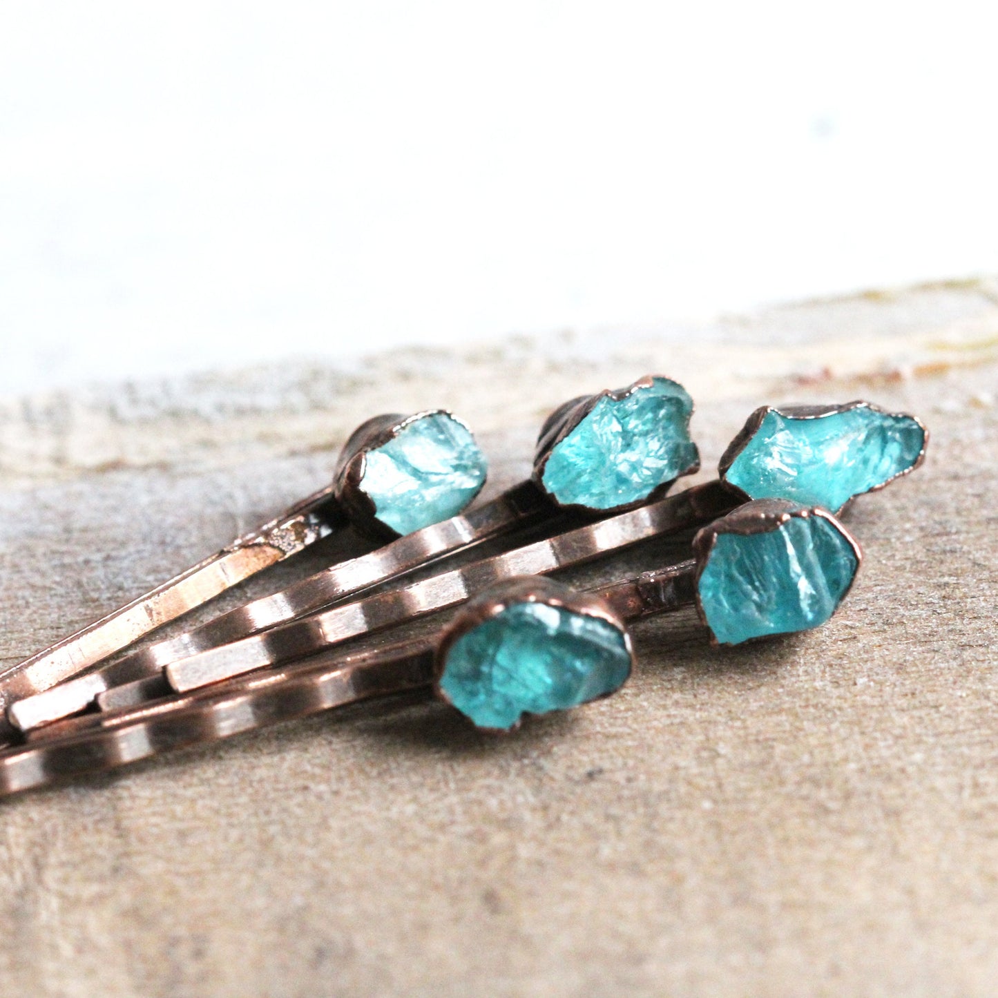 Crystal Bobby Pin - Blue Apatite Hair Pin - Wedding Hair Pin