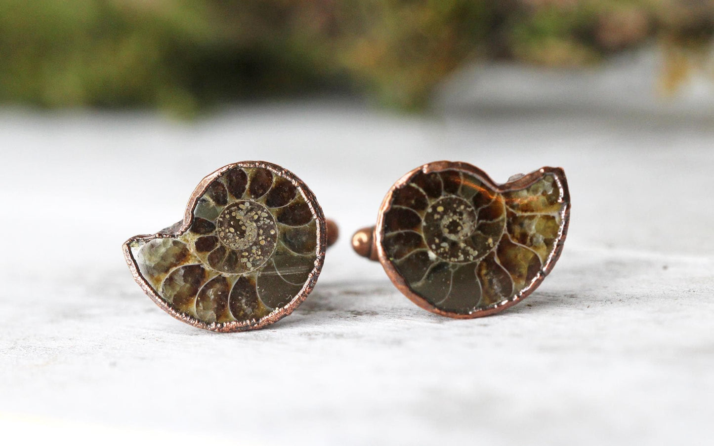 Ammonite Cufflinks - Groom Cufflinks - Groomsmen Gift - Father's Day Gift