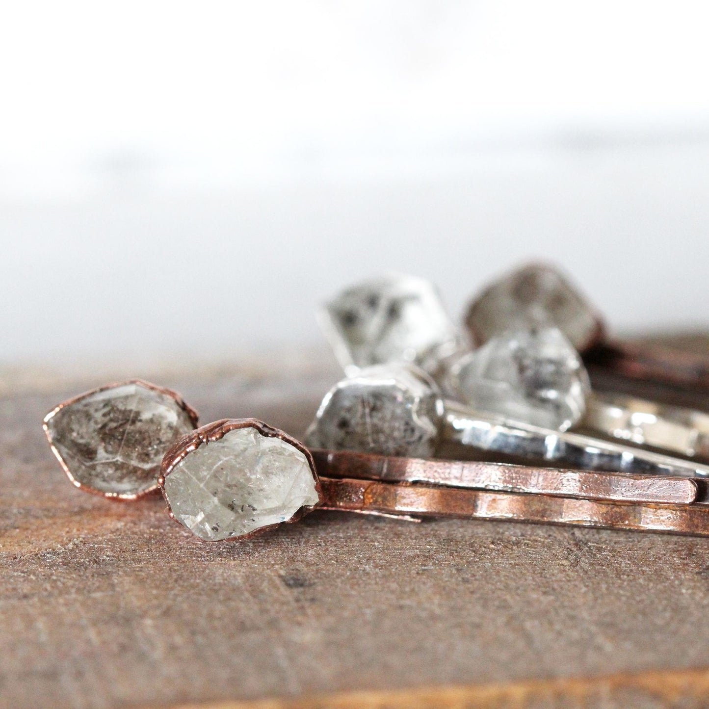 Crystal Bobby Pin - Bridal Hair Accessory - Quartz Hair Pin - Forest Wedding