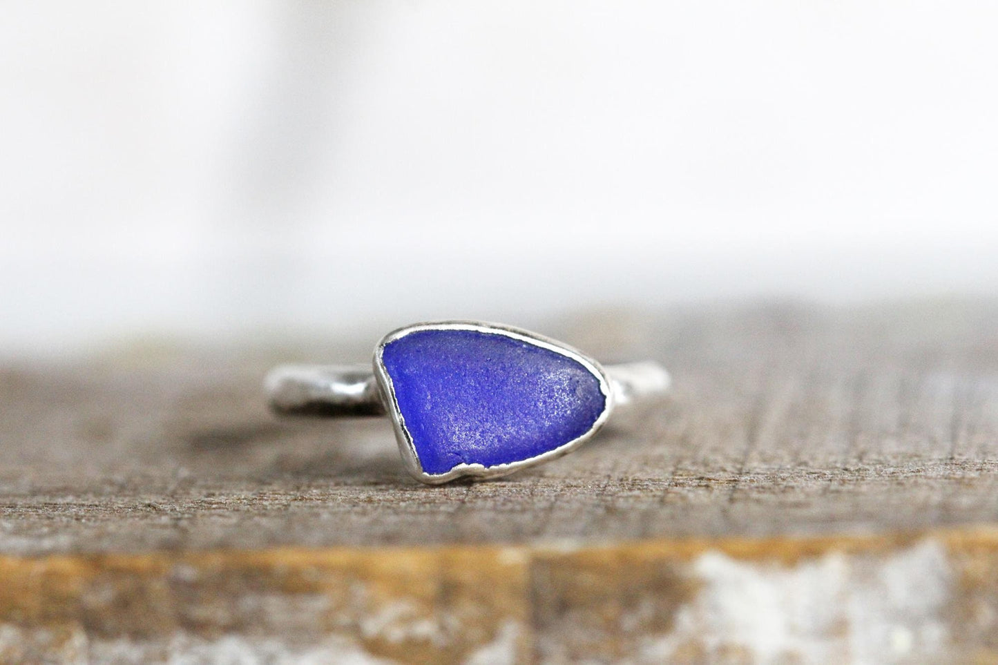 Sea Glass Ring - Beach Glass - Electroformed