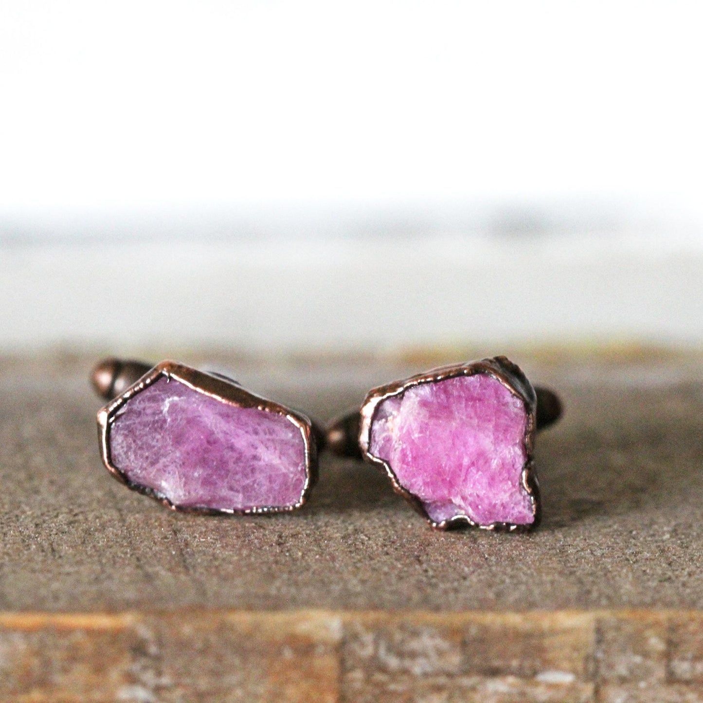 Ruby Cufflinks - Copper Cuff Links - Best Man Wedding Gift