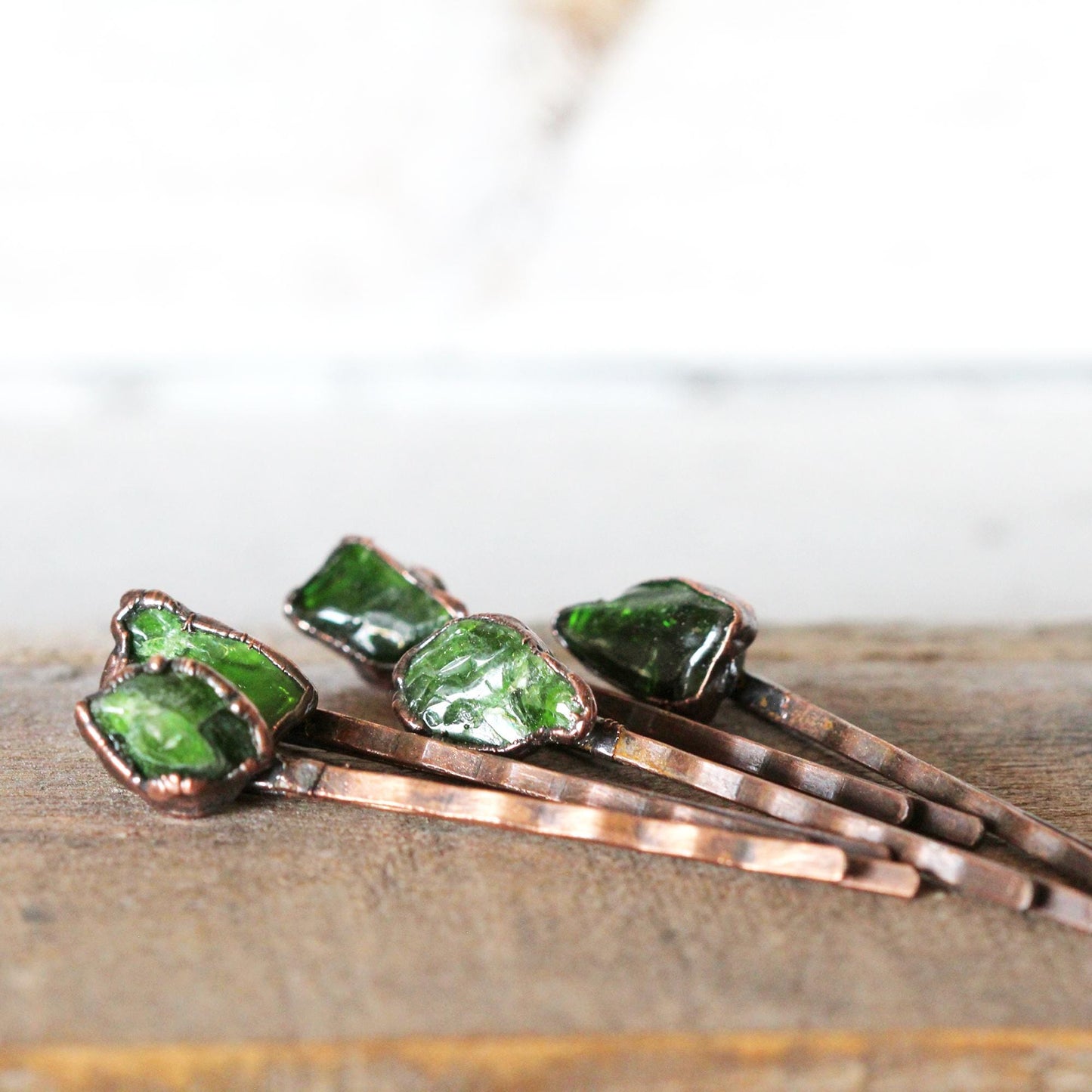 Chrome Diopside Bobby Pin - Green Hair Pin - Bridesmaid Gift