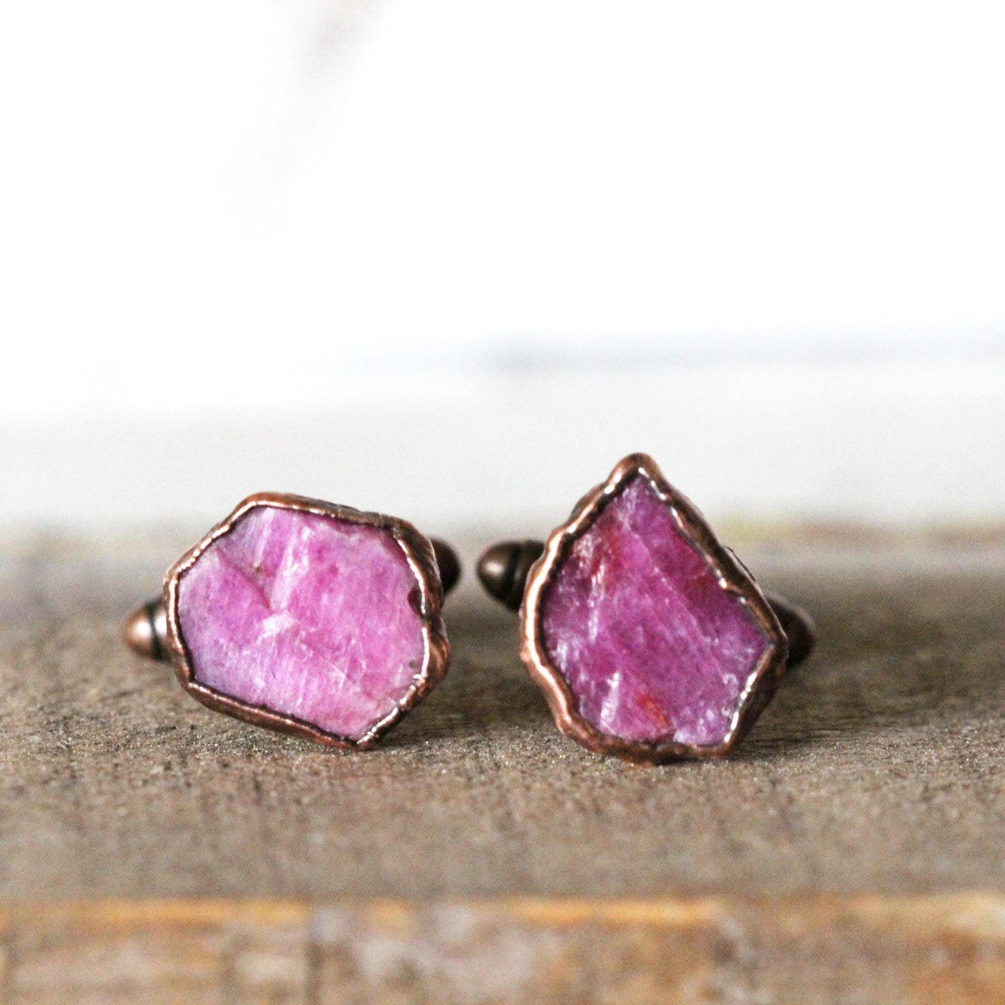 Ruby Cufflinks - Copper Cuff Links - Best Man Wedding Gift