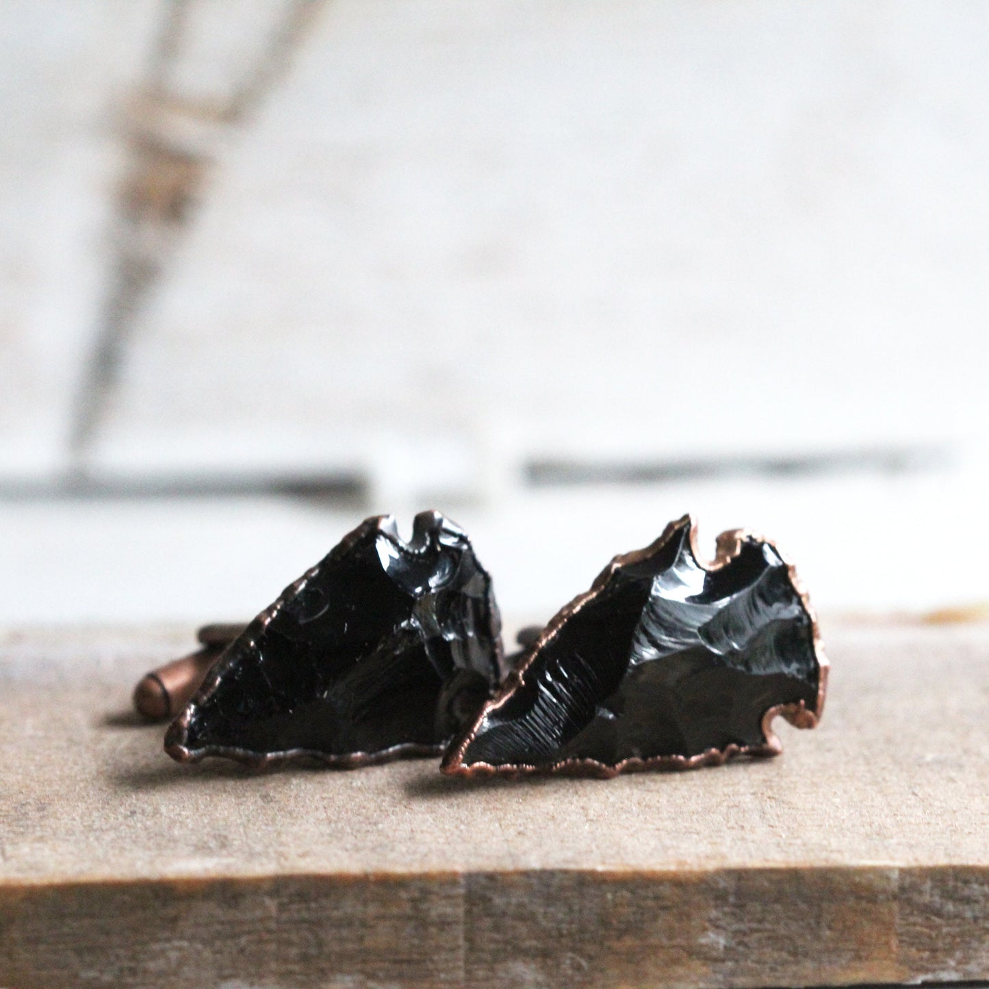 Crystal Cuff Links - Black Obsidian Cufflinks - Groomsmen Gift