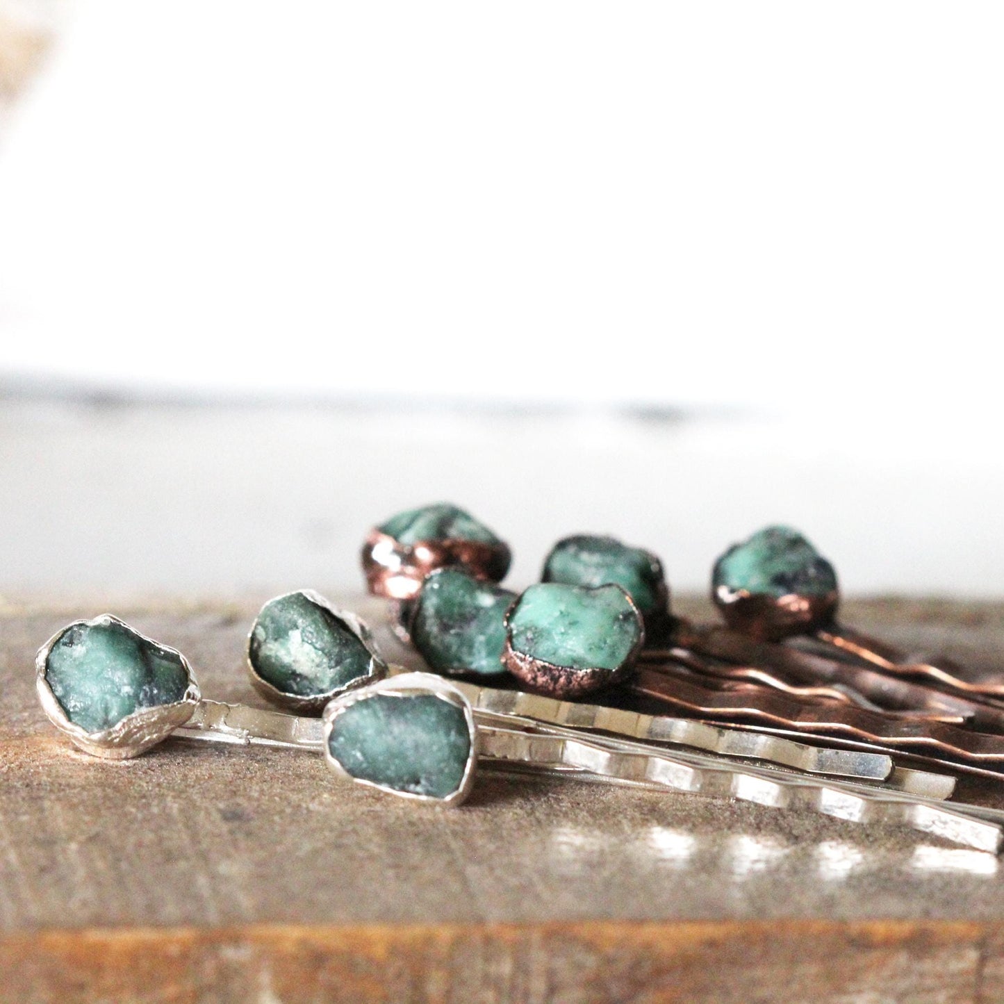 Stone Bobby Pin - Emerald Hair Accessory - Stone Hair Jewelry - May Birthstone