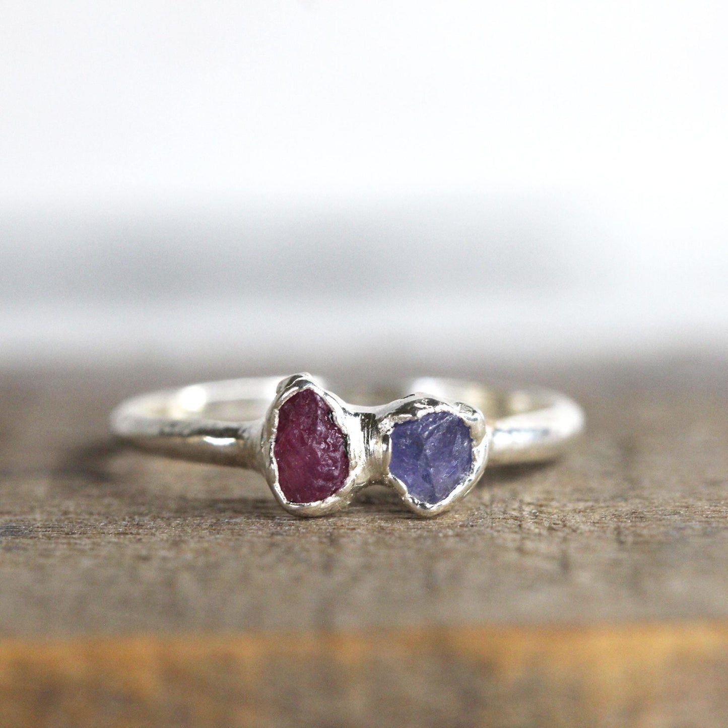 Raw Birthstone Ring - Personalized Gift for Mom - Push Present - Multi Stone Crystal Ring - Mother's Day Ring