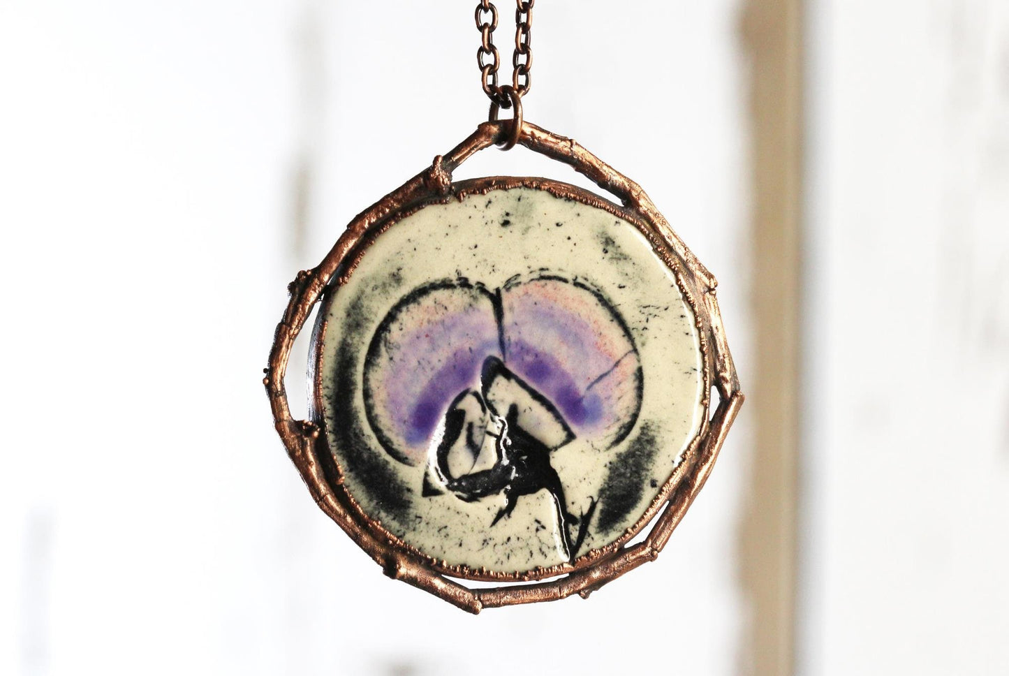 Ceramic Necklace - Pansy Pendant - Botanical Jewelry - Gift for Gardener