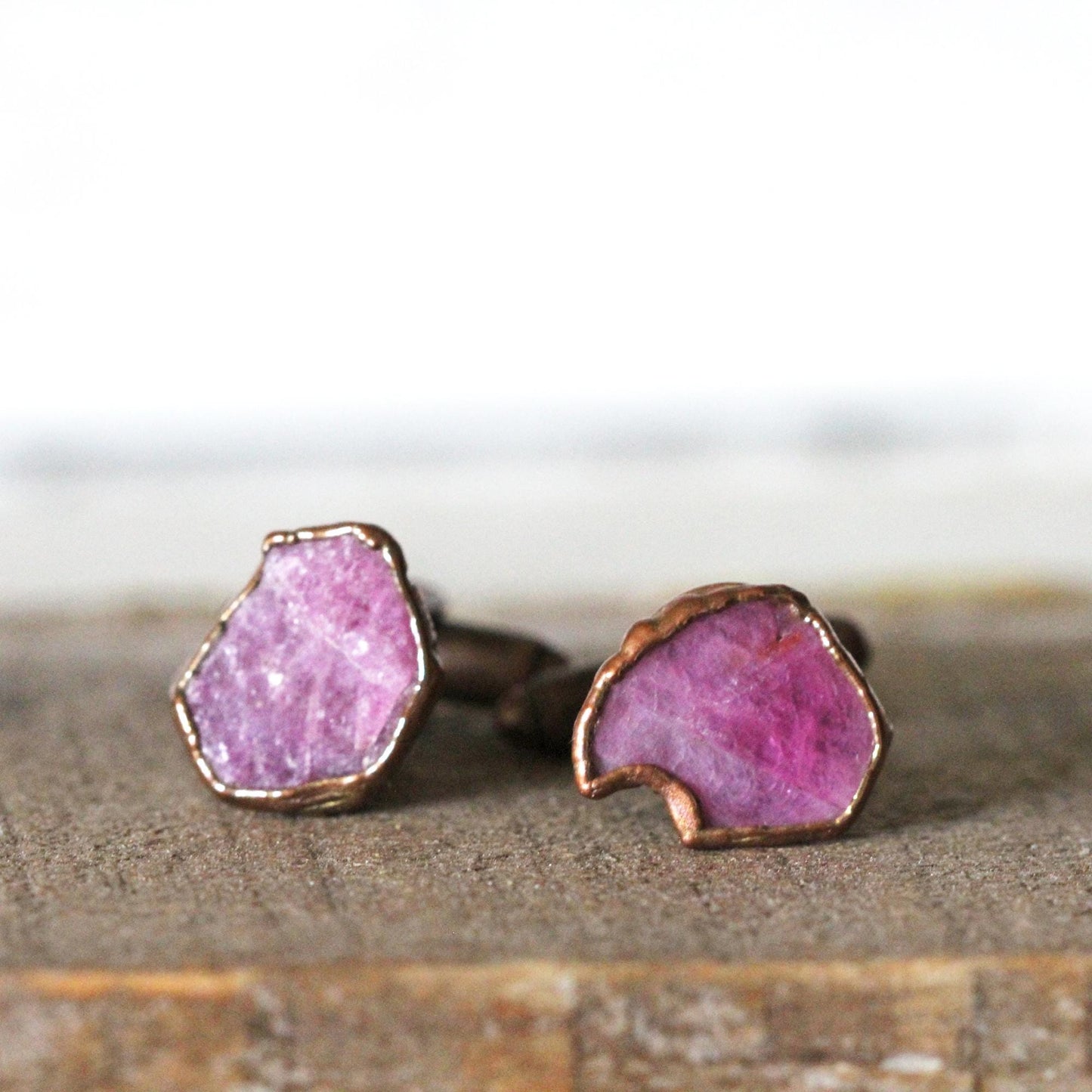 Ruby Cufflinks - Copper Cuff Links - Best Man Wedding Gift