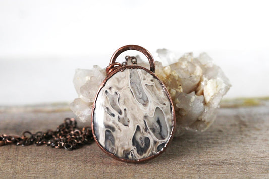 Palm Root Necklace - Petrified Wood Pendant - Fossilized Wood