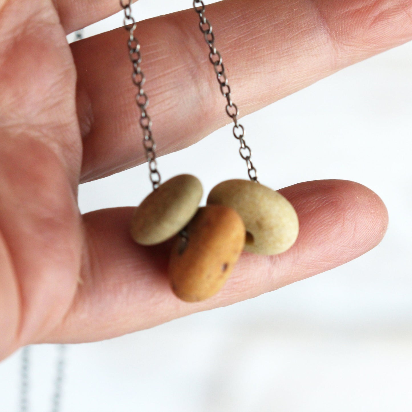 Beach Pebble Necklace - Stone Pendant - Natural Jewelry - Beachcomber