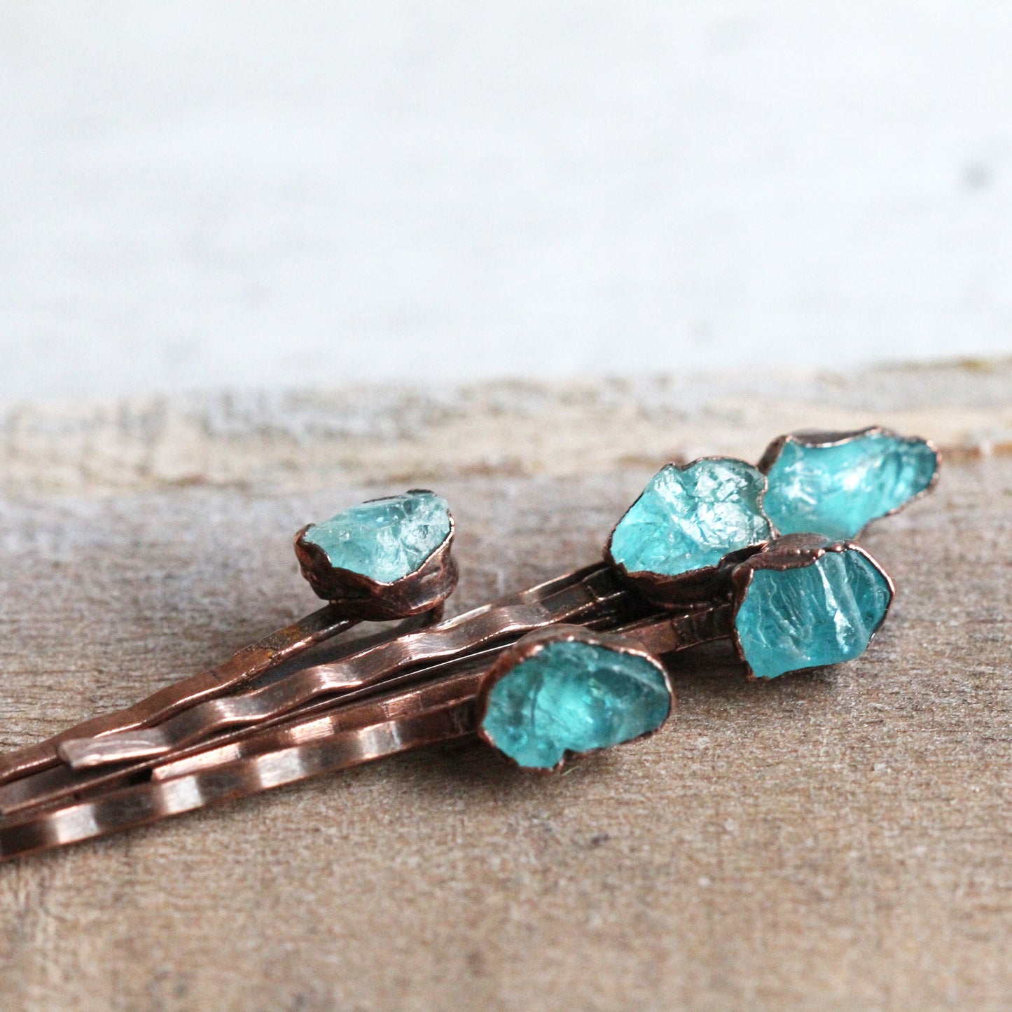 Crystal Bobby Pin - Blue Apatite Hair Pin - Wedding Hair Pin